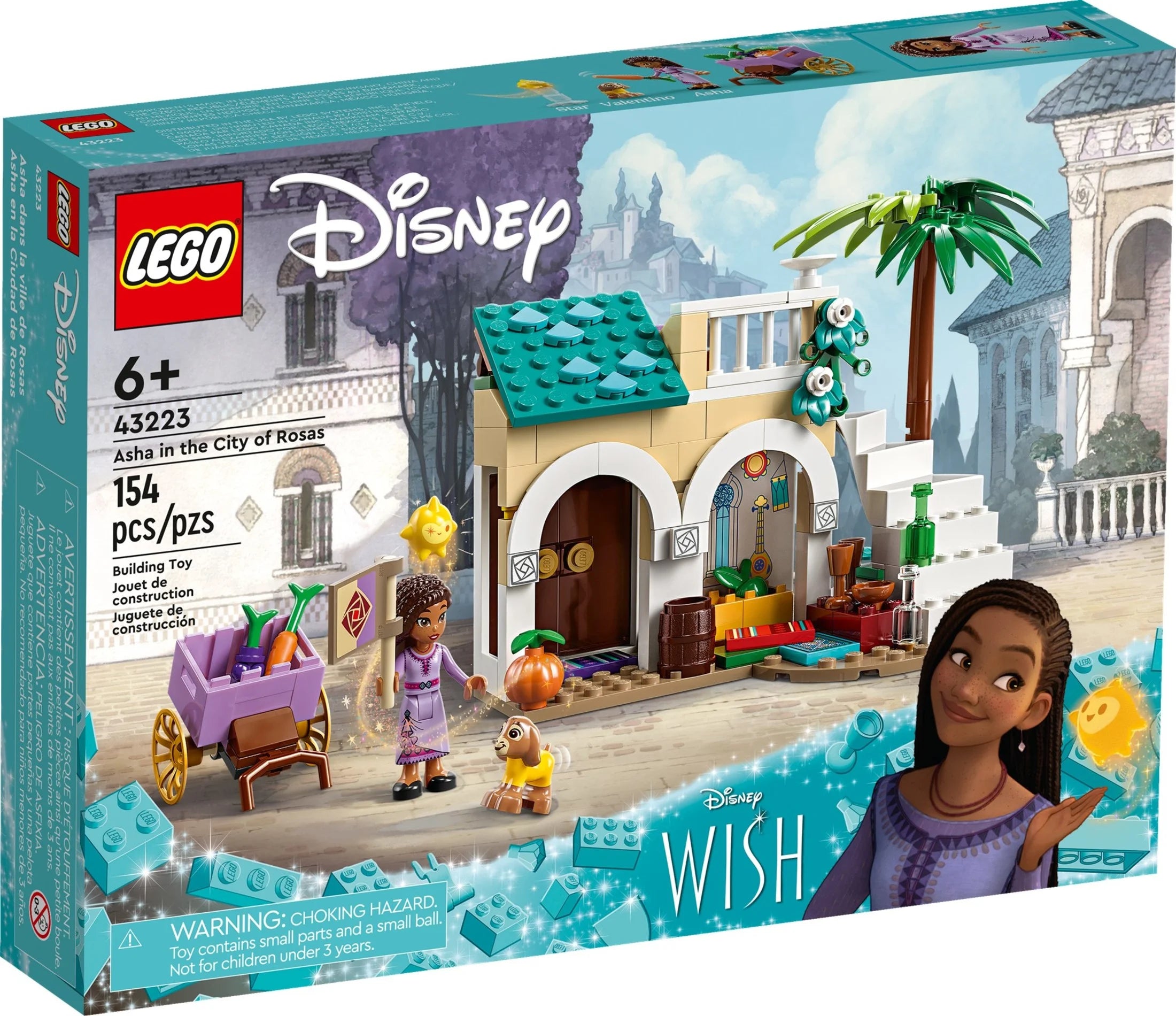 LEGO Disney Wish: Asha en la Ciudad de Rosas 43223 Set de Construcción, un Modelo para Armar basado en la Película de Disney para Inspirar Aventuras y Juego Creativo, un Regalo Divertido para Niños y Fans de 6 años en adelante