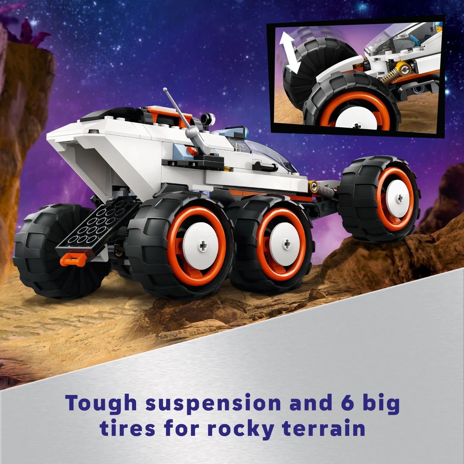 LEGO City Explorador Espacial con Rover y Vida Extraterrestre, Juguete Espacial para Niños y Niñas de 6 Años en Adelante con 2 Minifiguras, Robot y Figuras Extraterrestres, Juguete STEM de Juego Imaginativo, 60431