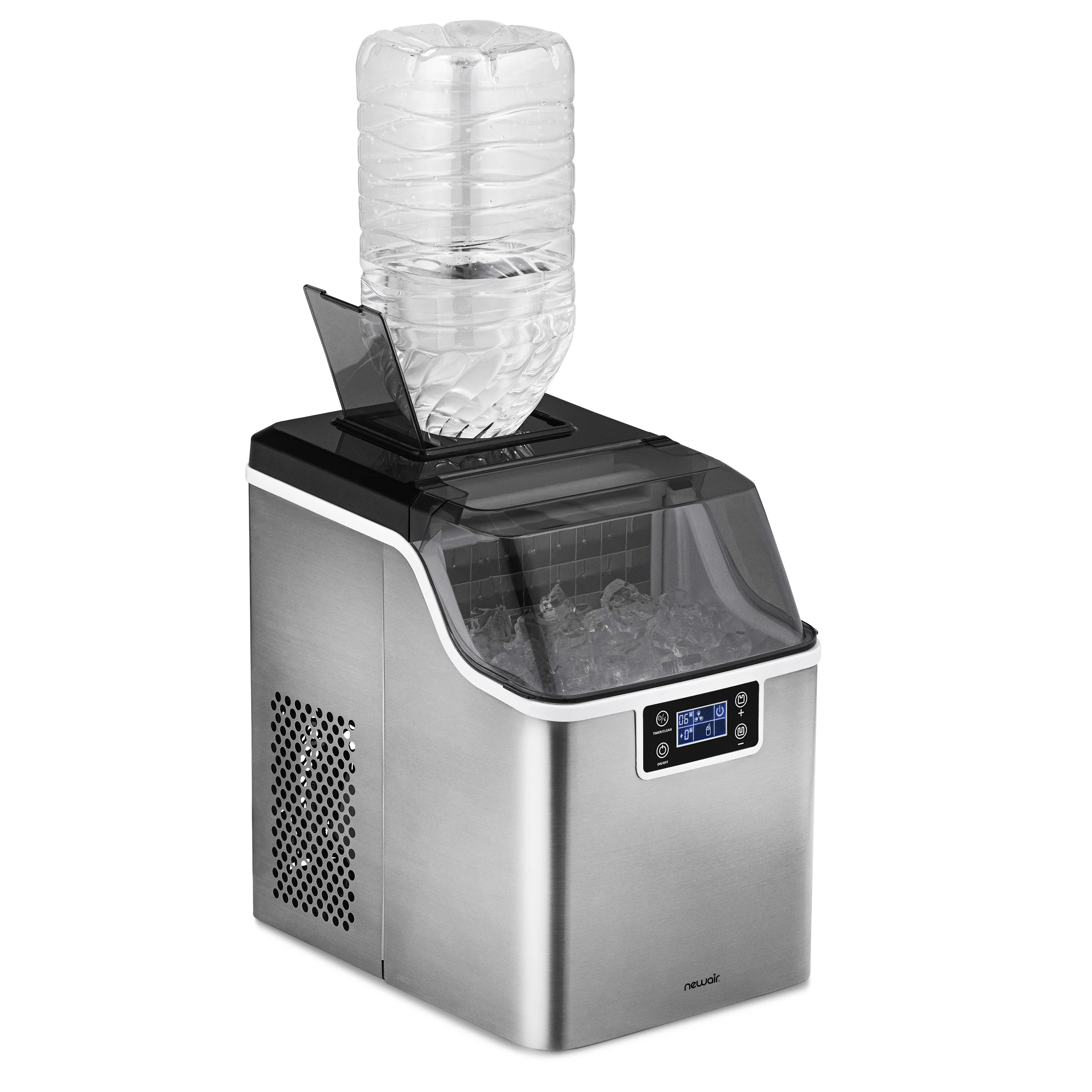2025 Máquina de Hielo de Encimera Newair® – Cubos de Hielo Transparentes, Acero Inoxidable