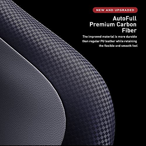 AutoFull Escritorio de Juego y Silla de Oficina con Soporte Lumbar Ergonómico, Estilo Racing, Cuero PU, Silla de Tarea Giratoria Ajustable de Espalda Alta para PC