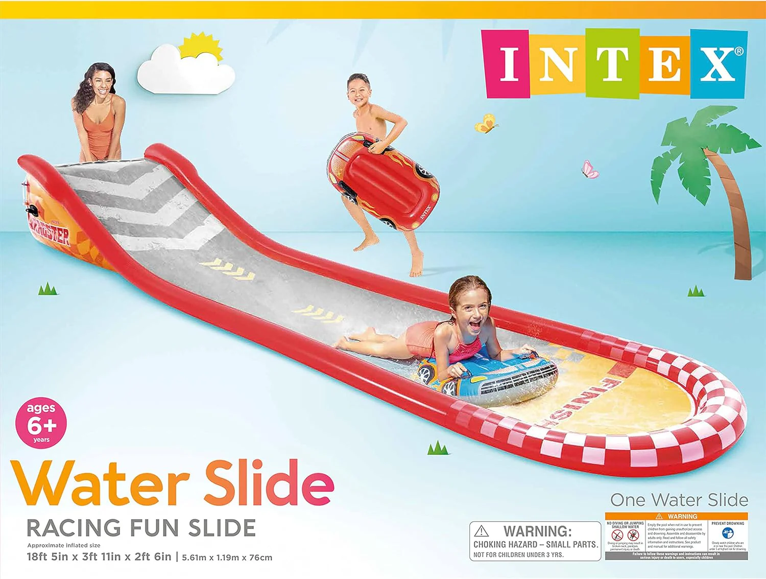 Intex Área de Juego Inflable Jungle Adventure – Piscina con Tobogán y Juegos de Agua para Niños