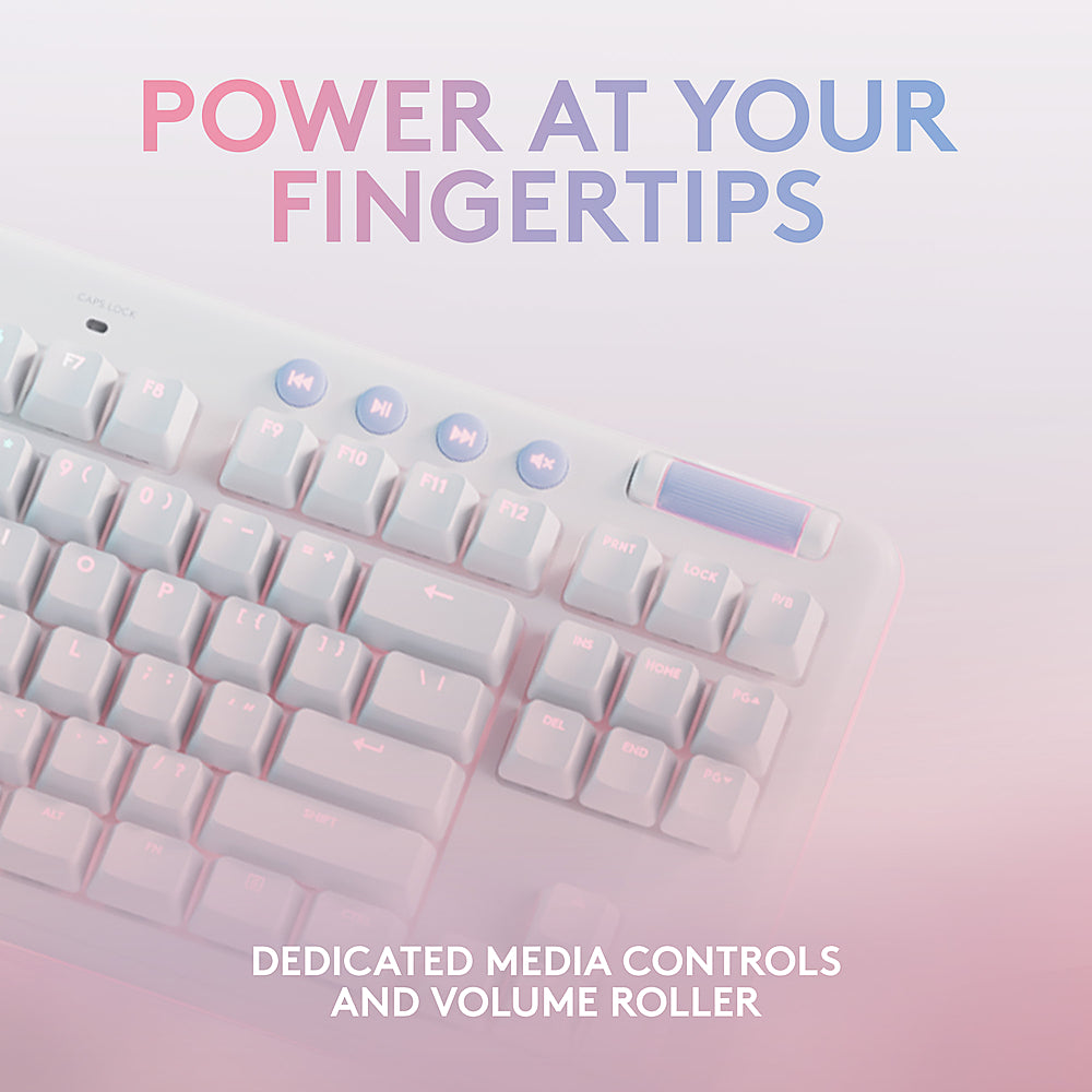 Logitech – Teclado Gaming Mecánico Cableado TKL G713 Aurora Collection con Interruptores Lineales para PC/Mac, con Reposa Palmas Incluido – Blanco Niebla