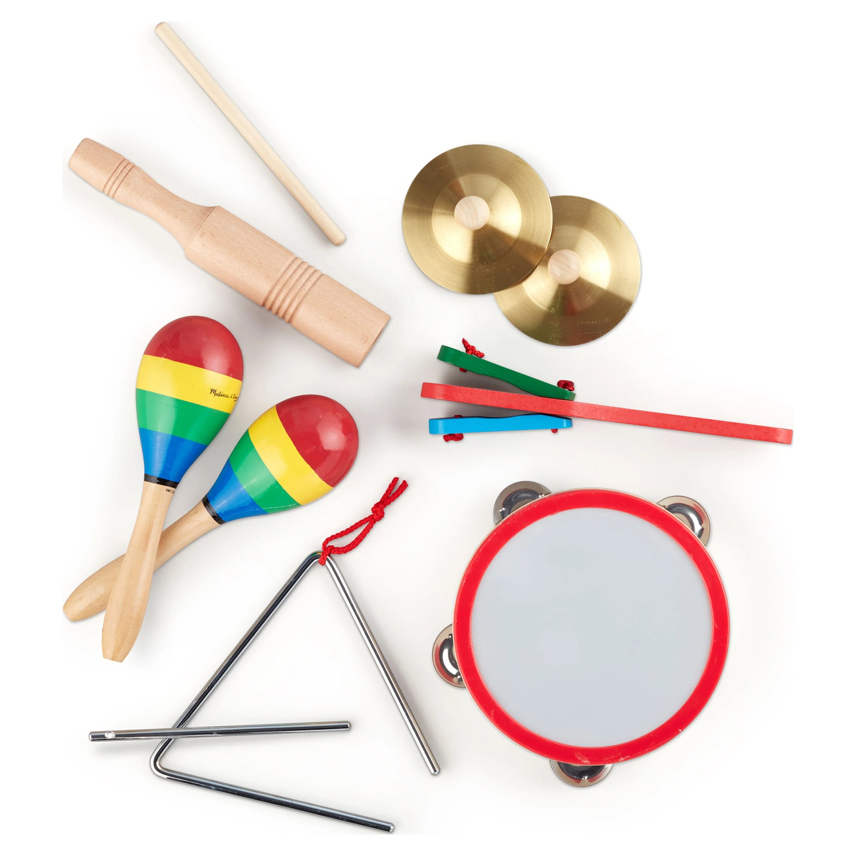Melissa & Doug Band-in-a-Box ¡Aplaude! ¡Choca! ¡Toca! – Set de Instrumentos Musicales de 10 Piezas