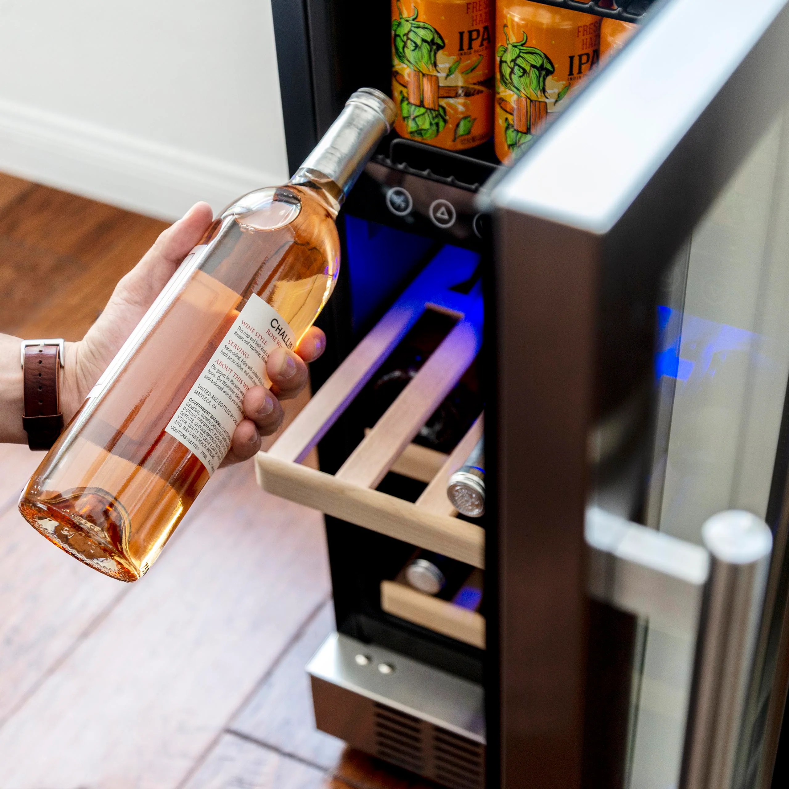 2025 Newair® Refrigerador Empotrable de Doble Zona para Bebidas – 48 Latas y 9 Botellas – 15 Pulgadas