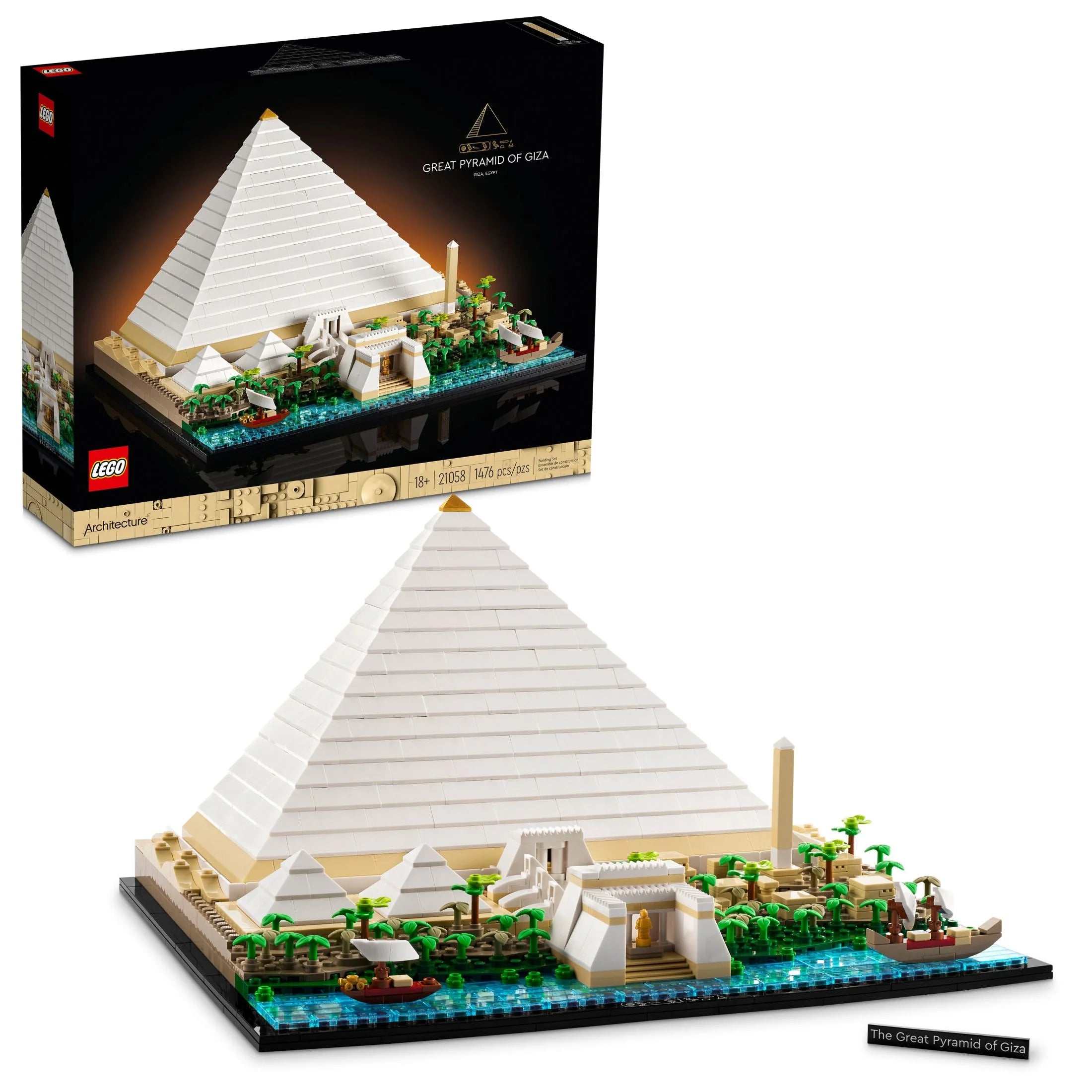 Kit de Construcción LEGO Architecture Gran Pirámide de Guiza 21058, Modelo Decorativo para el Hogar, Idea Creativa para Regalo