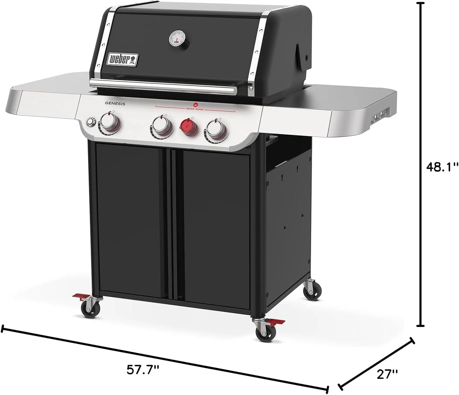 2025 Weber Genesis E-325 a gas propano, color negro