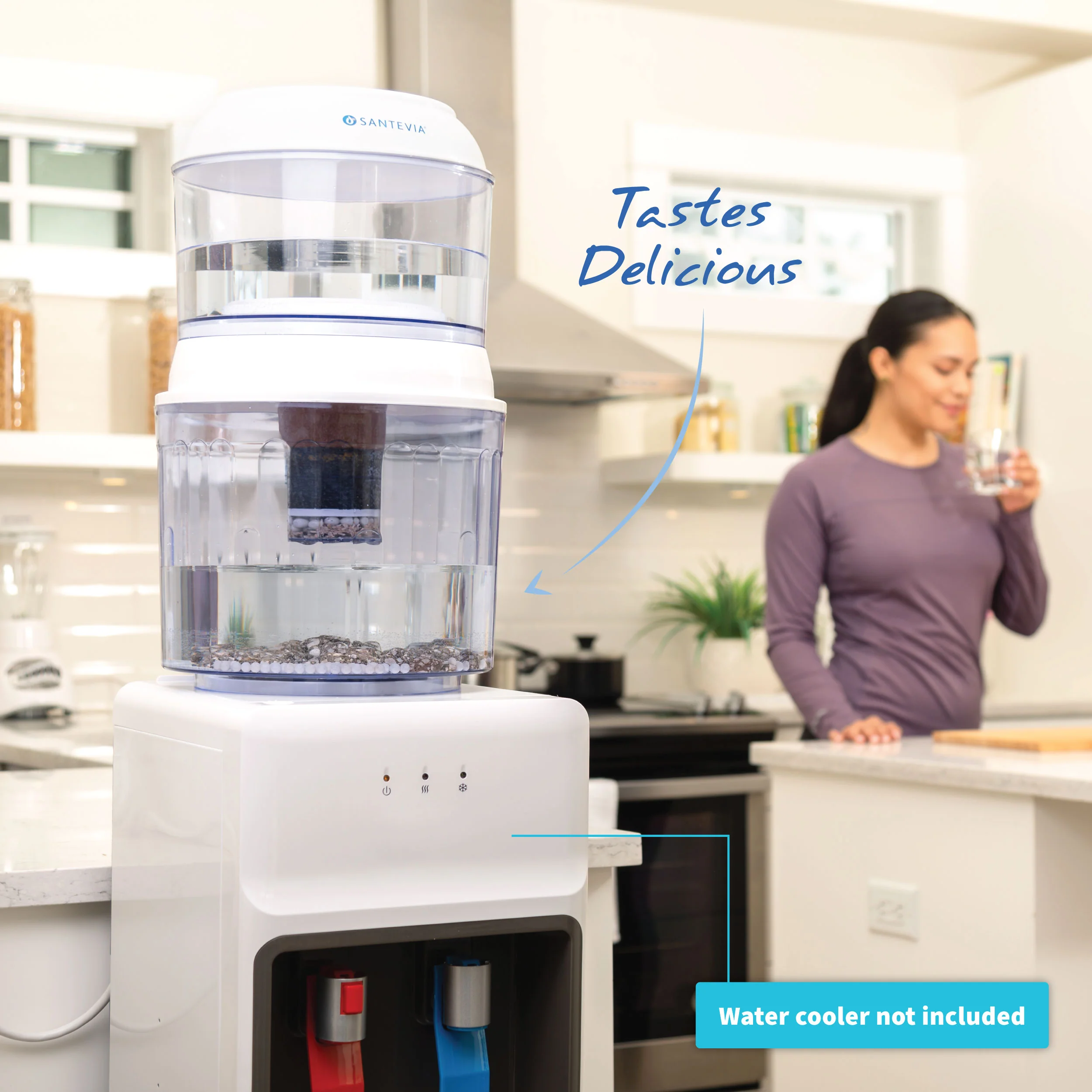 Sistema de Filtración de Agua Gravity – Filtro de 5 Etapas con Minerales Esenciales – Elimina el 99% de Contaminantes (Plomo, Fluoruro, Cloro) – Compatible con Enfriadores de Agua