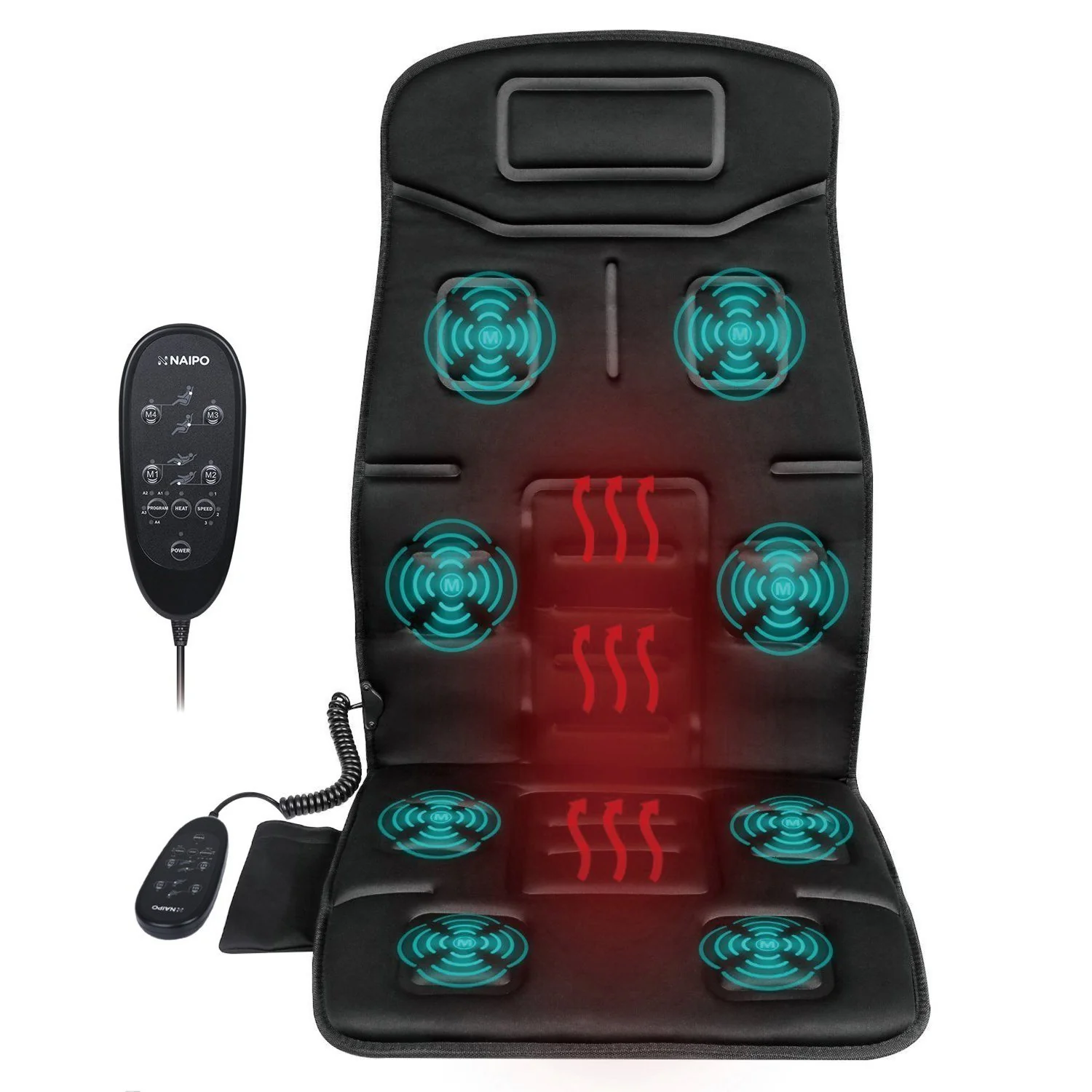 2025 Cojín de Asiento Portátil Naipo MGC-168 con Vibración y Calor