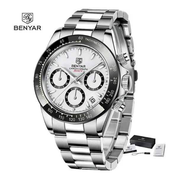 Reloj Hombre BENYAR LE MANS Cl��sico-Sport Cuarzo Correa Acero Quir��rgico Cristal Mineral BENYAR