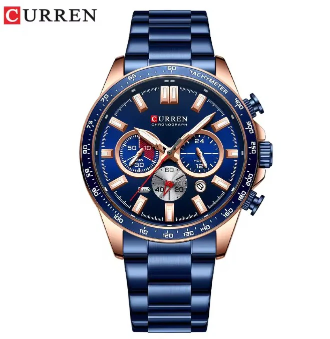 Reloj Hombre CURREN CLASH Cuarzo Acero Inoxidable Cristal Mineral ORIGINAL
