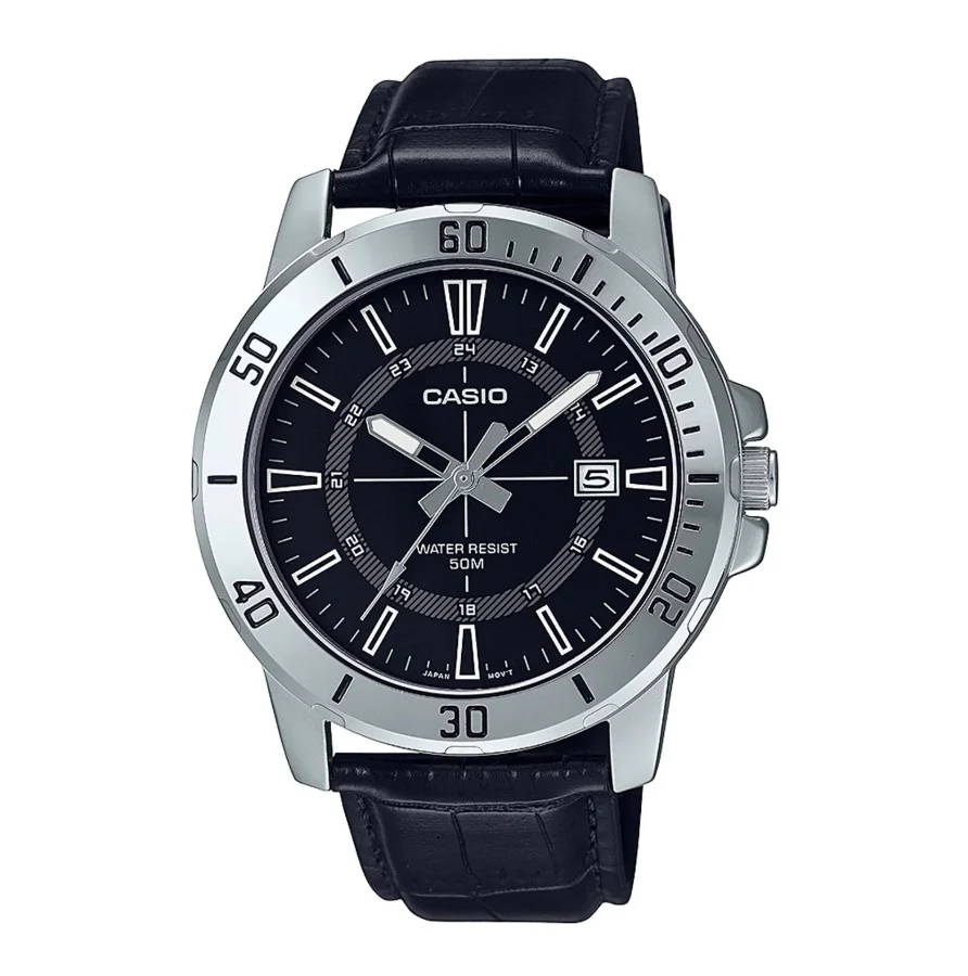 Reloj Hombre CASIO Cl��sico Cuero NEGRO Cuarzo MTP-VD01L-1CVUDF