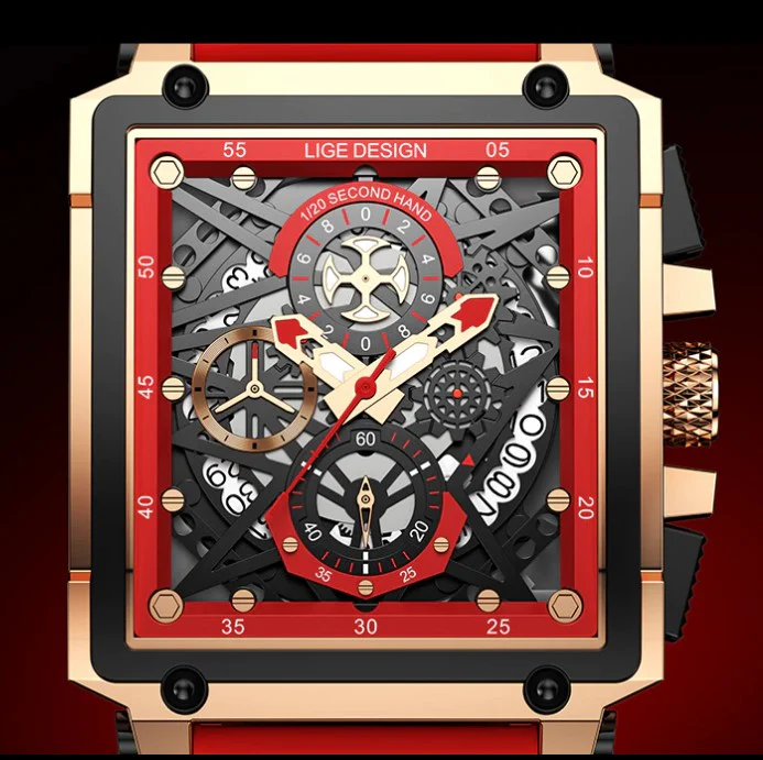 Reloj Hombre LIGE RACING Clásico Cuarzo Cristal Mineral Diamantado