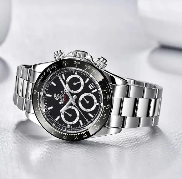 Reloj Hombre BENYAR LE MANS Cl��sico-Sport Cuarzo Correa Acero Quir��rgico Cristal Mineral BENYAR