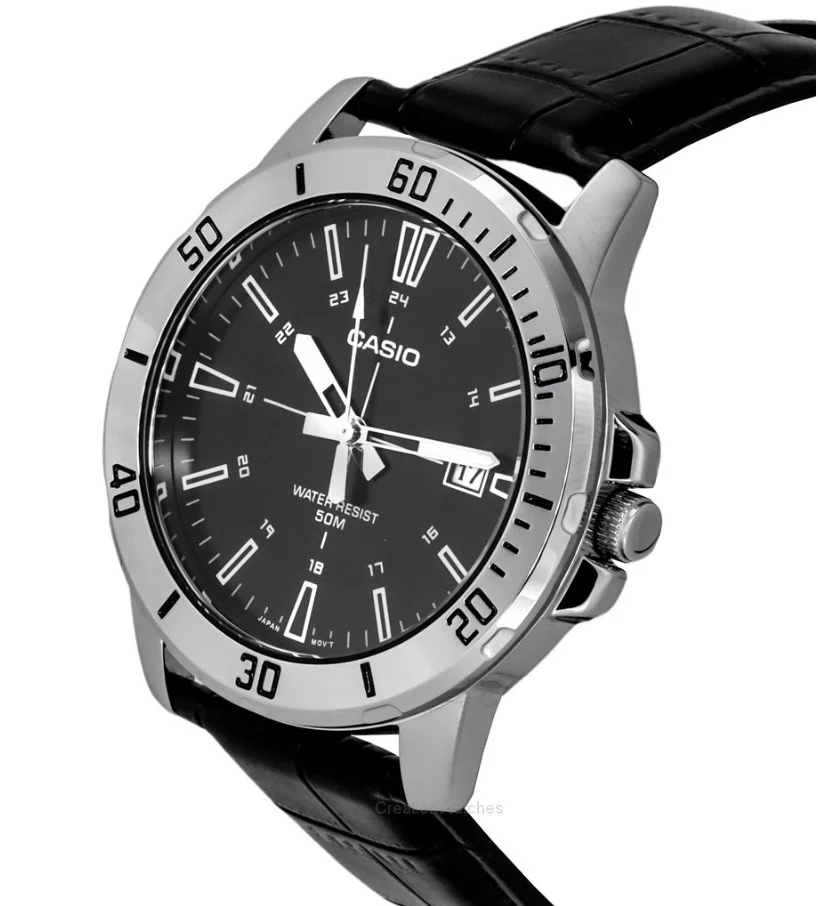 Reloj Hombre CASIO Cl��sico Cuero NEGRO Cuarzo MTP-VD01L-1CVUDF