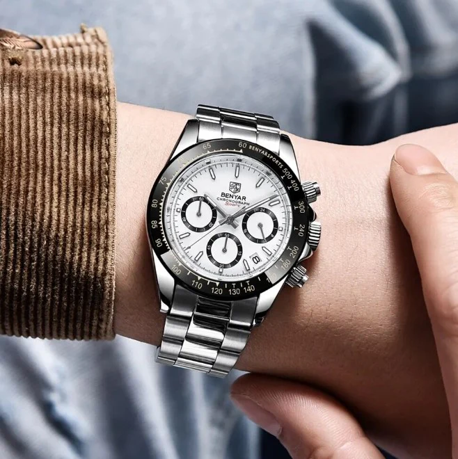 Reloj Hombre BENYAR LE MANS Cl��sico-Sport Cuarzo Correa Acero Quir��rgico Cristal Mineral BENYAR