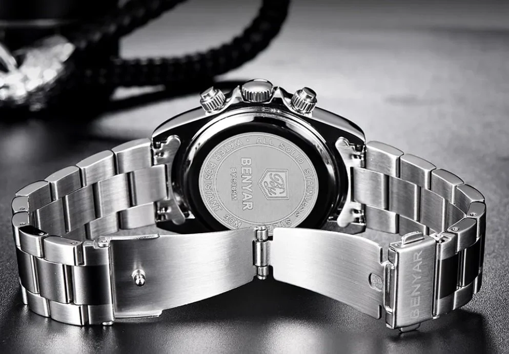 Reloj Hombre BENYAR LE MANS Cl��sico-Sport Cuarzo Correa Acero Quir��rgico Cristal Mineral BENYAR