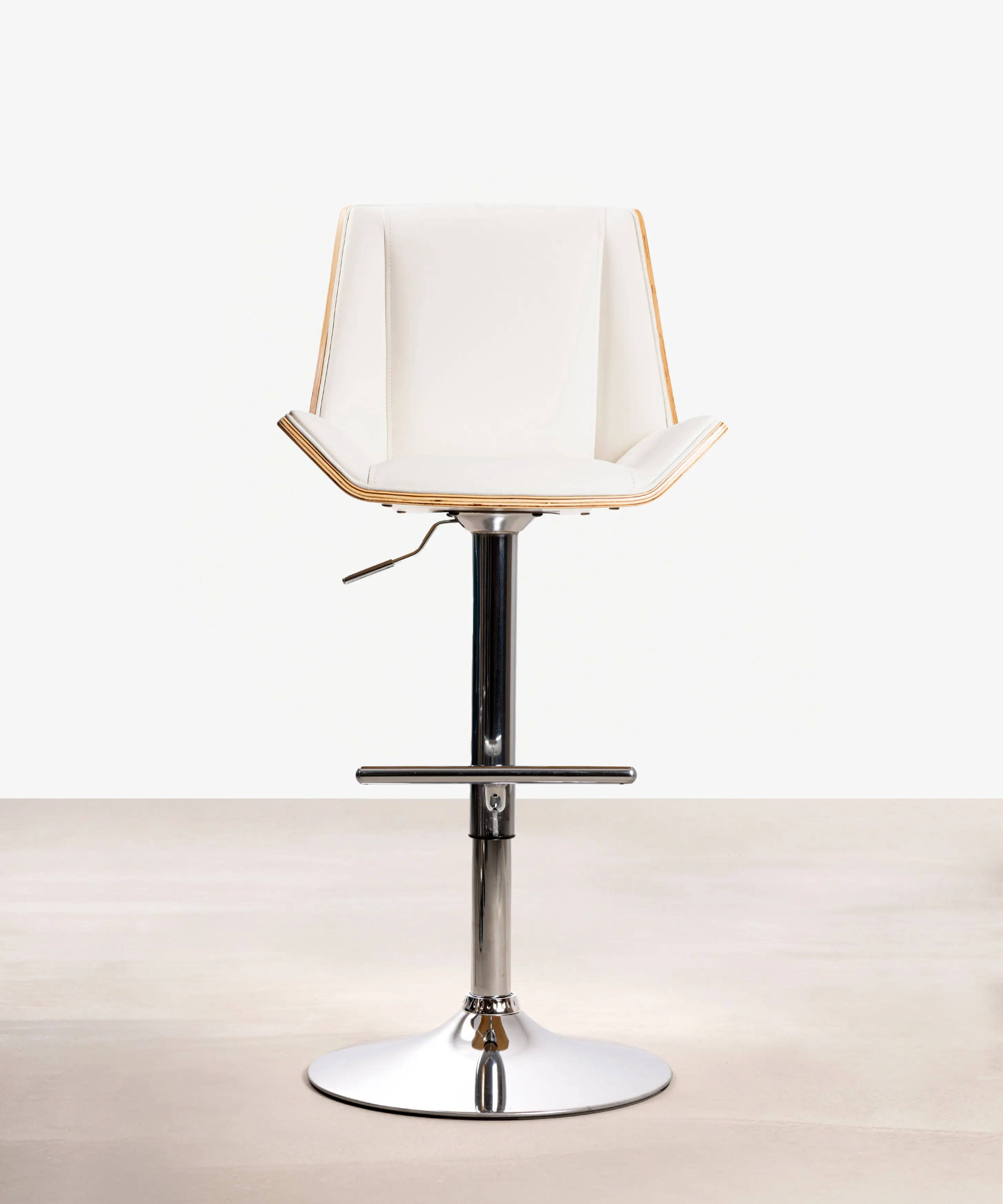 Taburete de Madera y Polipiel Regulable Lyssa