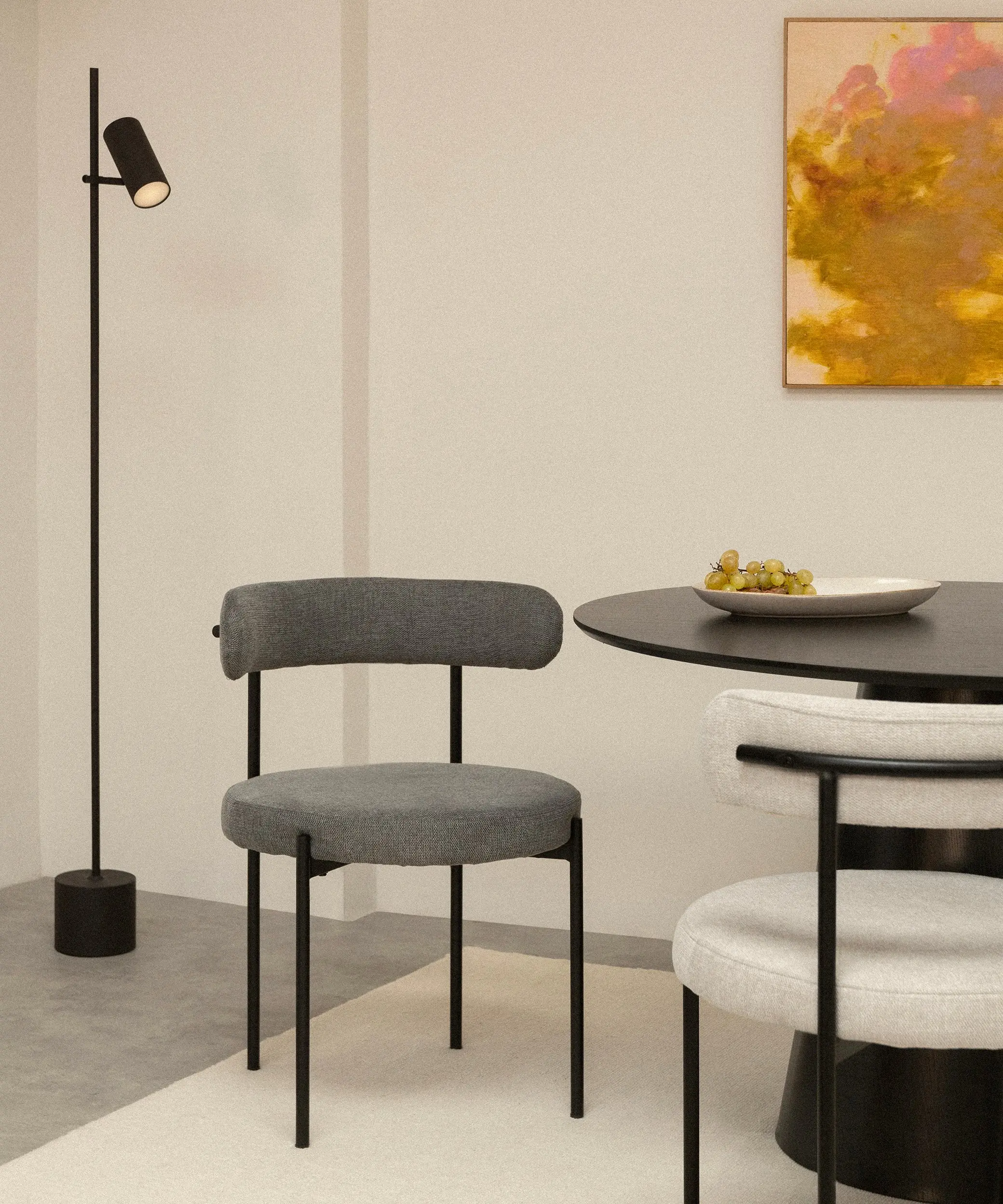 Silla de Comedor en Tela y Metal Alexia