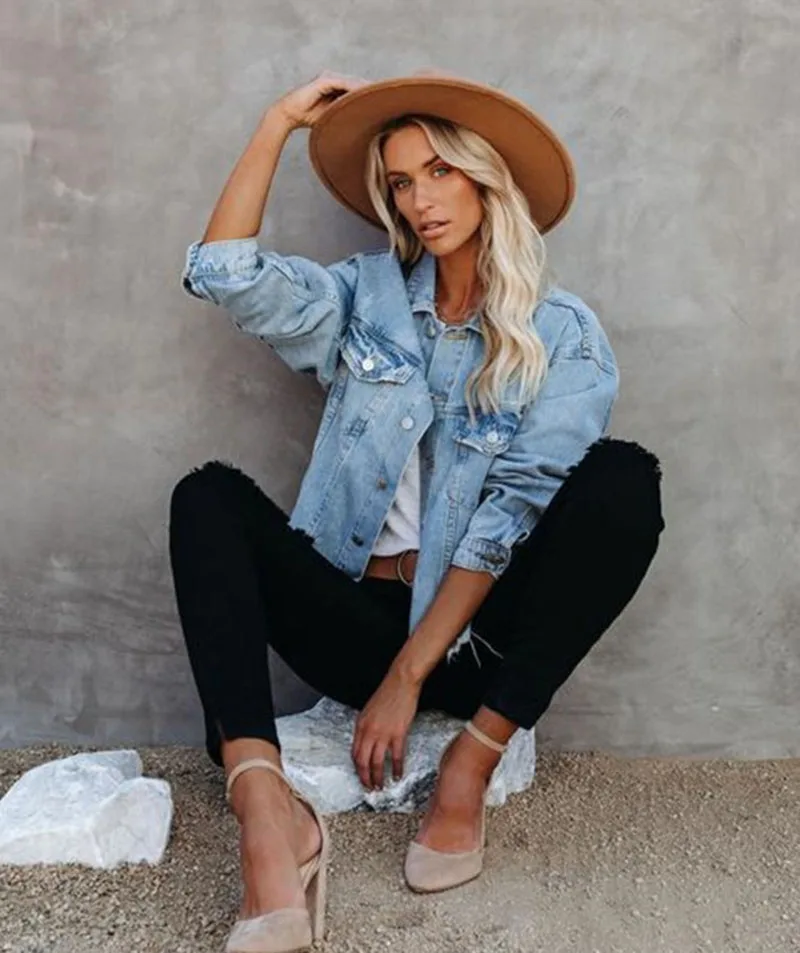 Dames Spijkerjas - 100% Katoen - Regular Fit - Met Borstzakken en Knopen Voorzijde