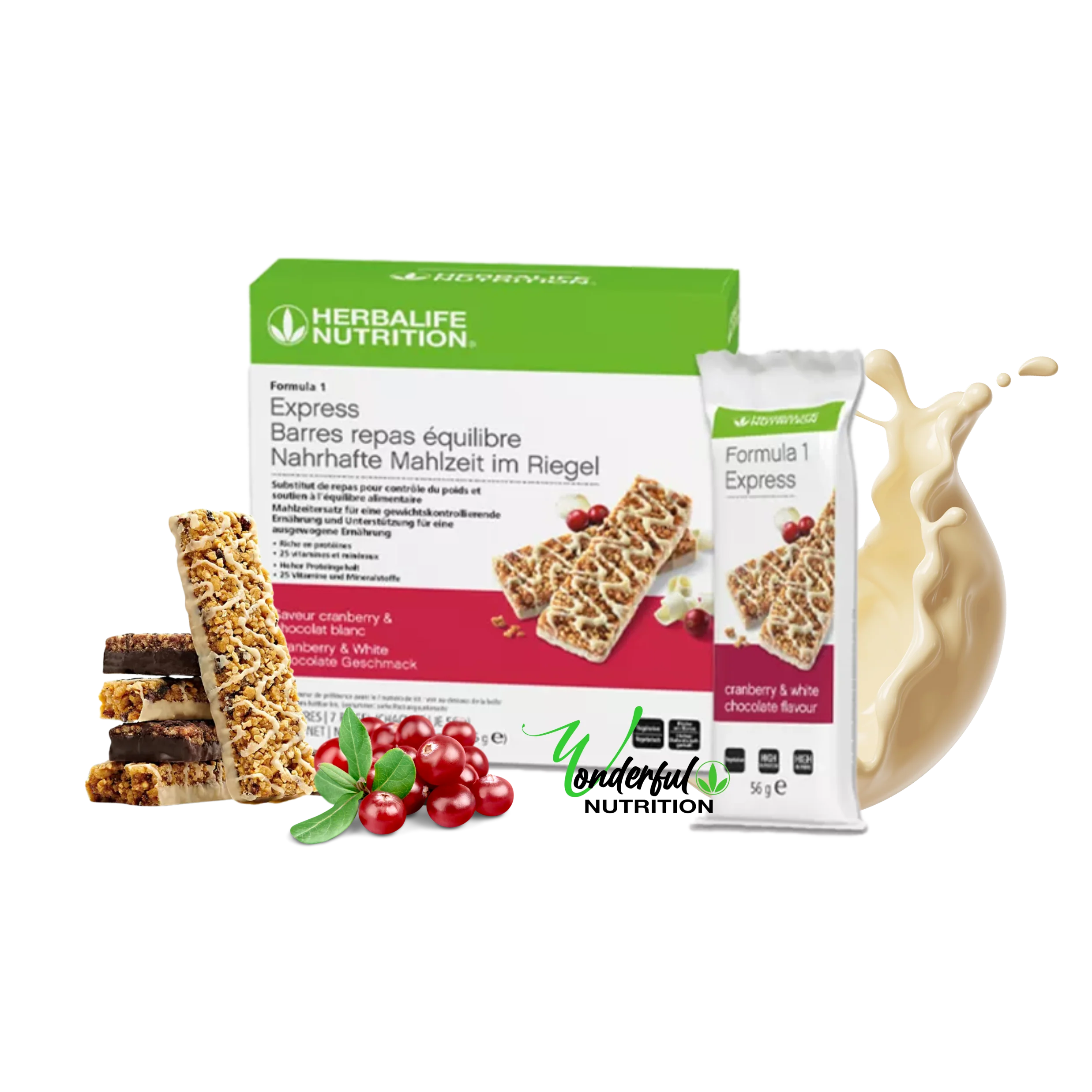 Barres Repas Équilibre Formula 1 Express Saveur Cranberry et Chocolat Blanc