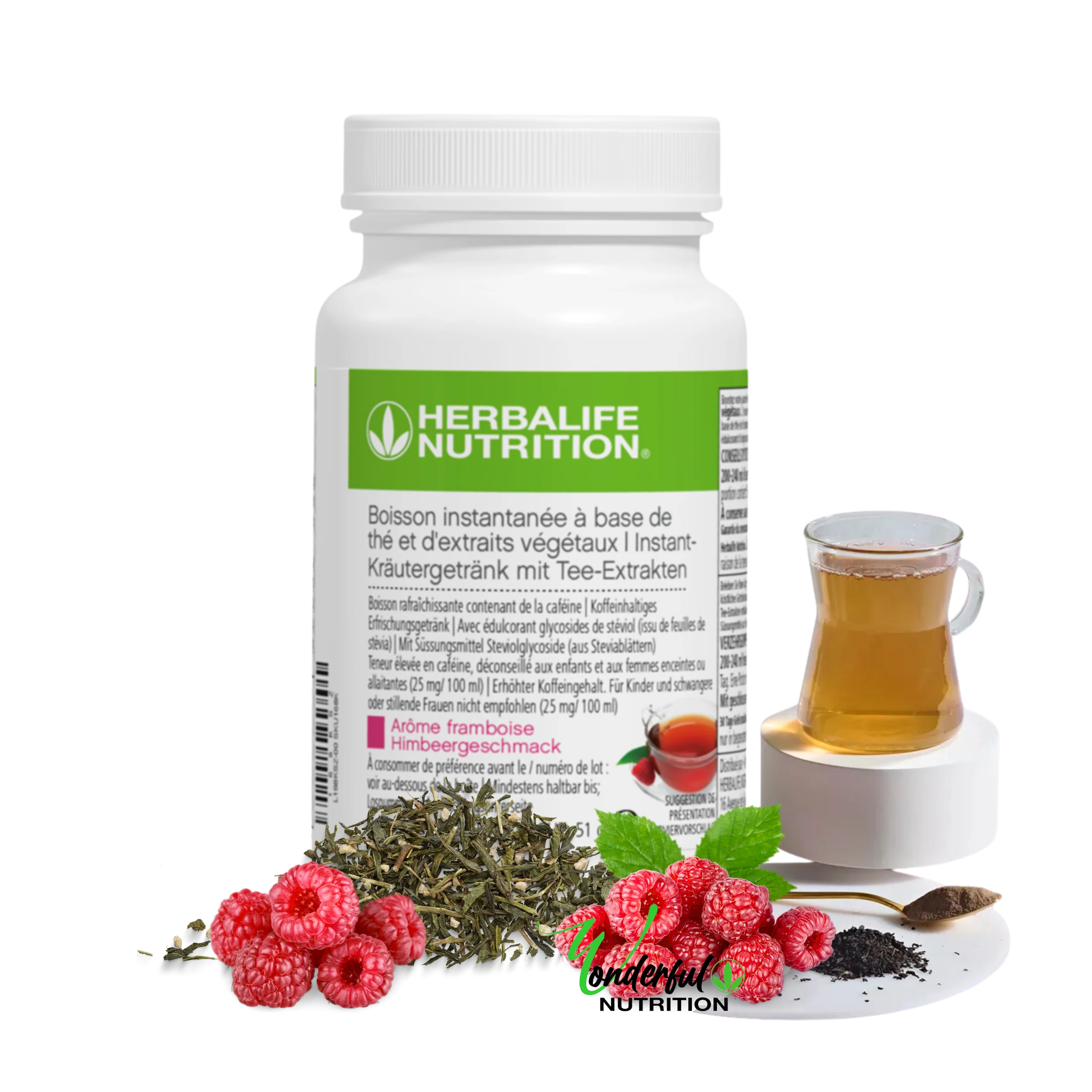 Boisson instantanée à base d'extraits de plantes Framboise