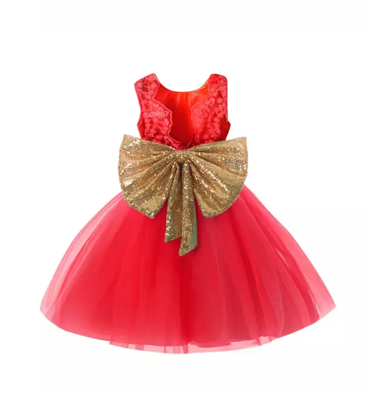 Elissa - Princess Tulle Dress with Large Sequin Bow