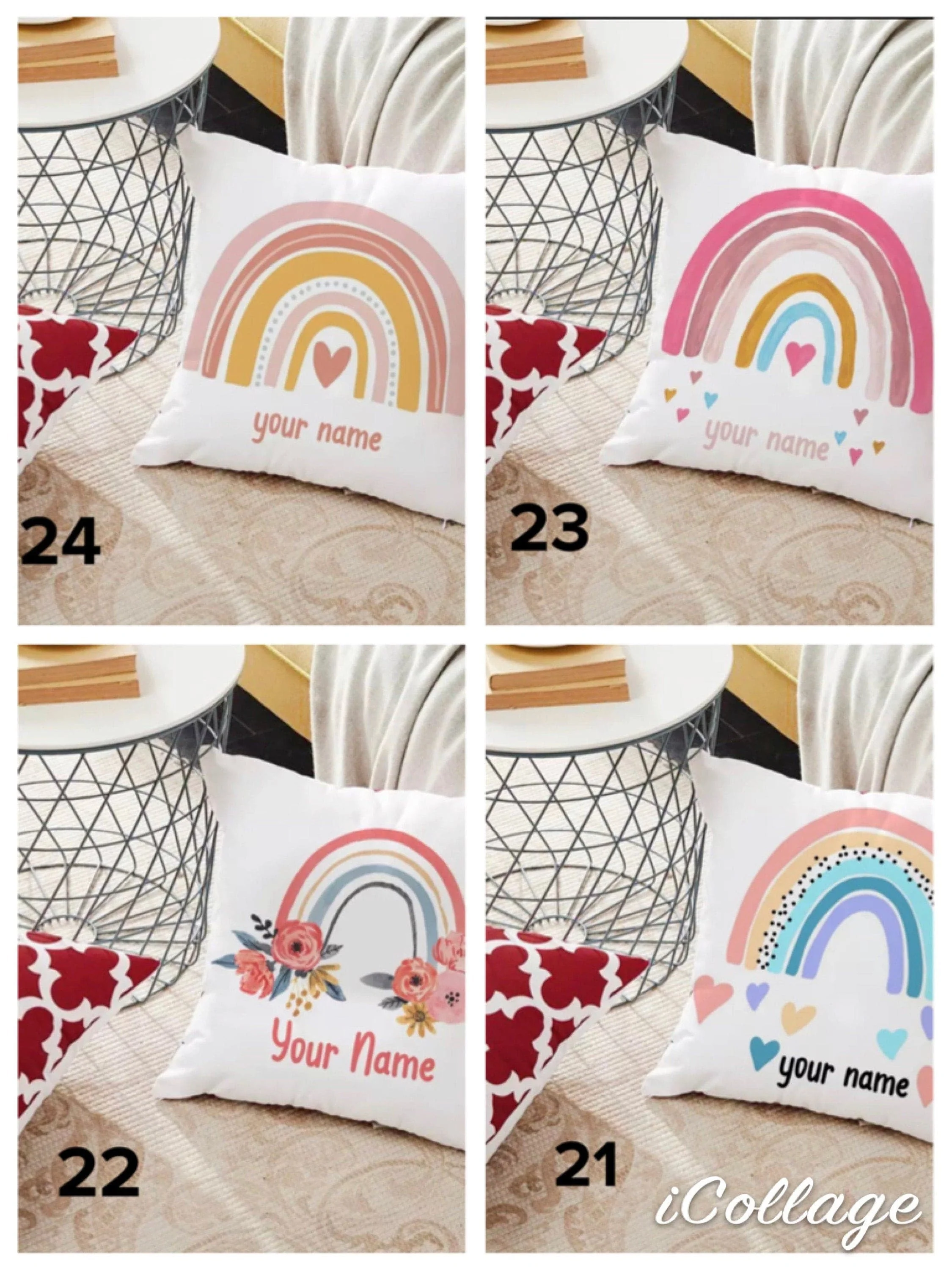 Personalised Rainbow Name Pillow