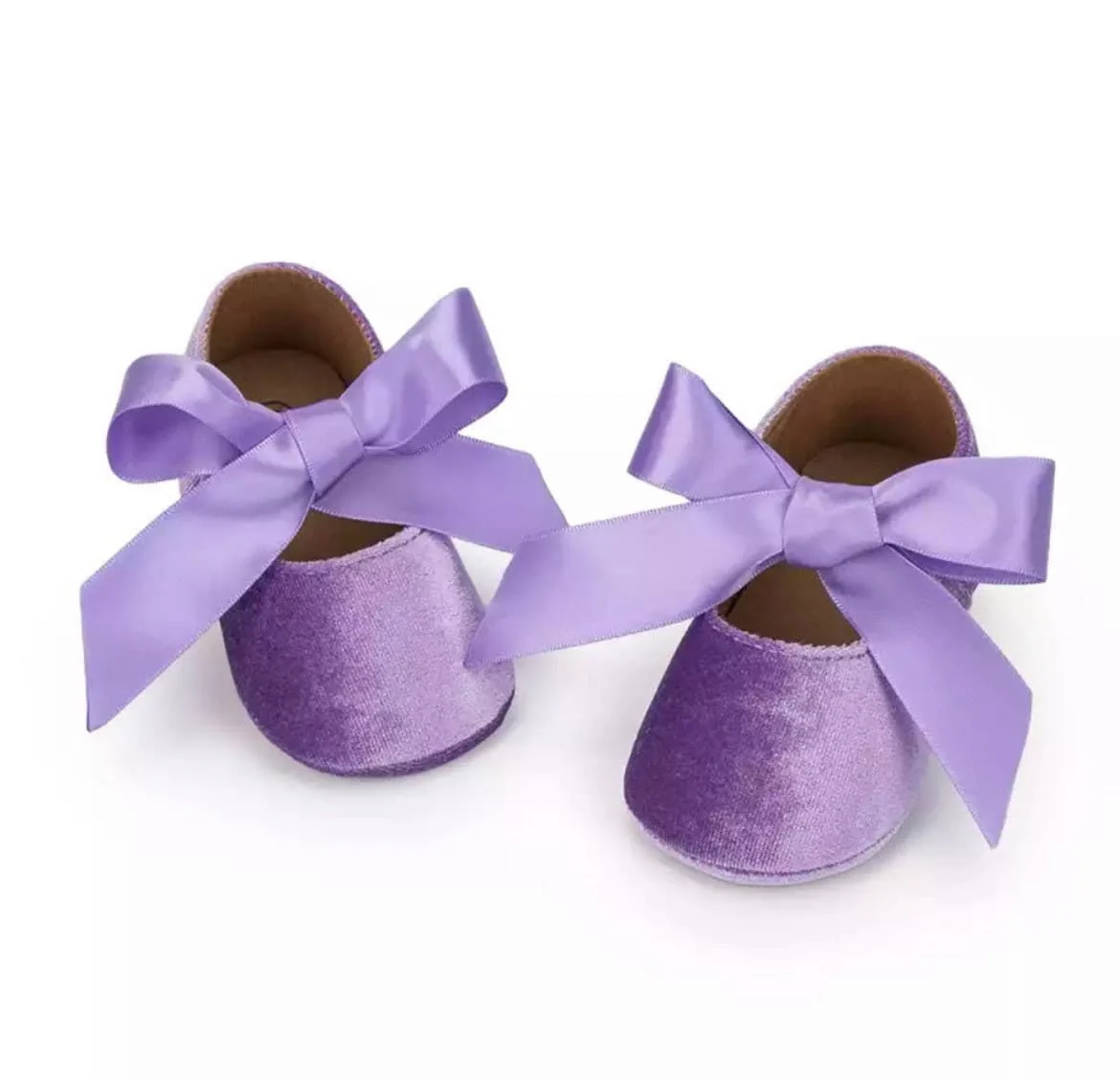 Zina - Baby Girl Princess Velvet Bowknot Shoes