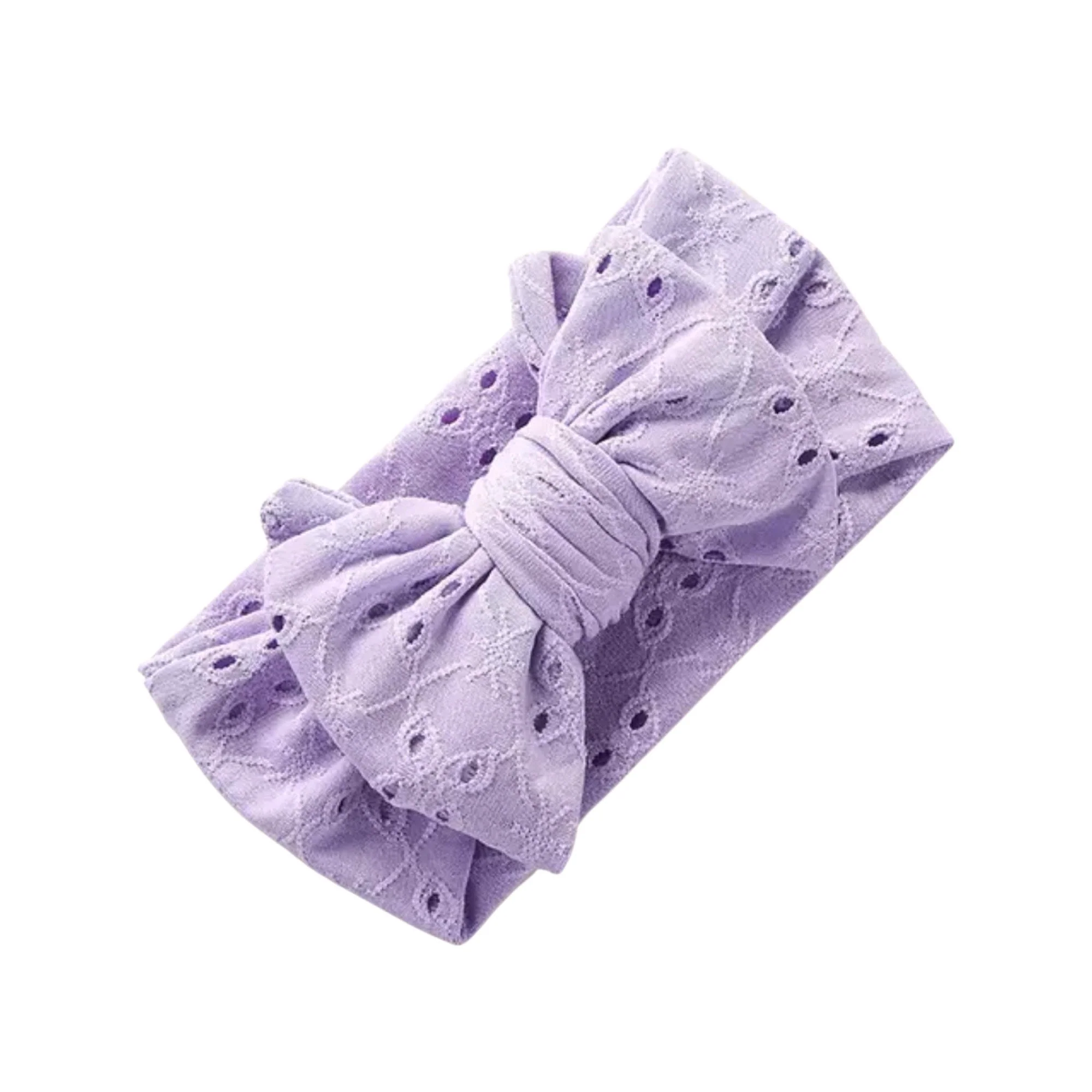 Baby Top Knot Double Bow Headband �?Purple