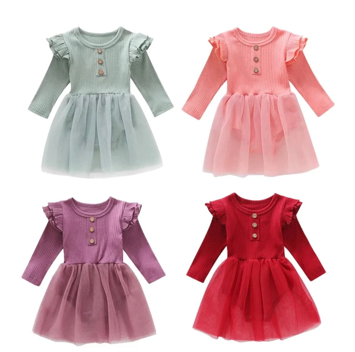 Flutter Sleeve Tutu Dress