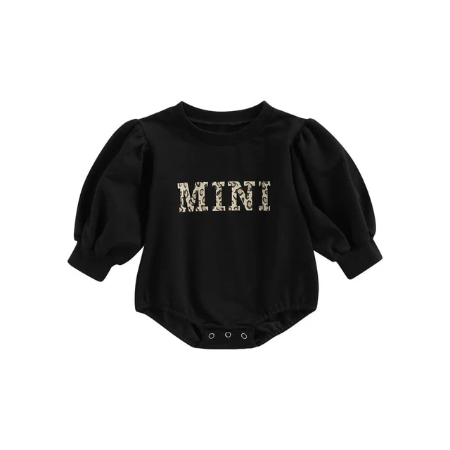 Baby Girls Leopard Romper - Mini Leopard Oversize Girls Romper Sweater