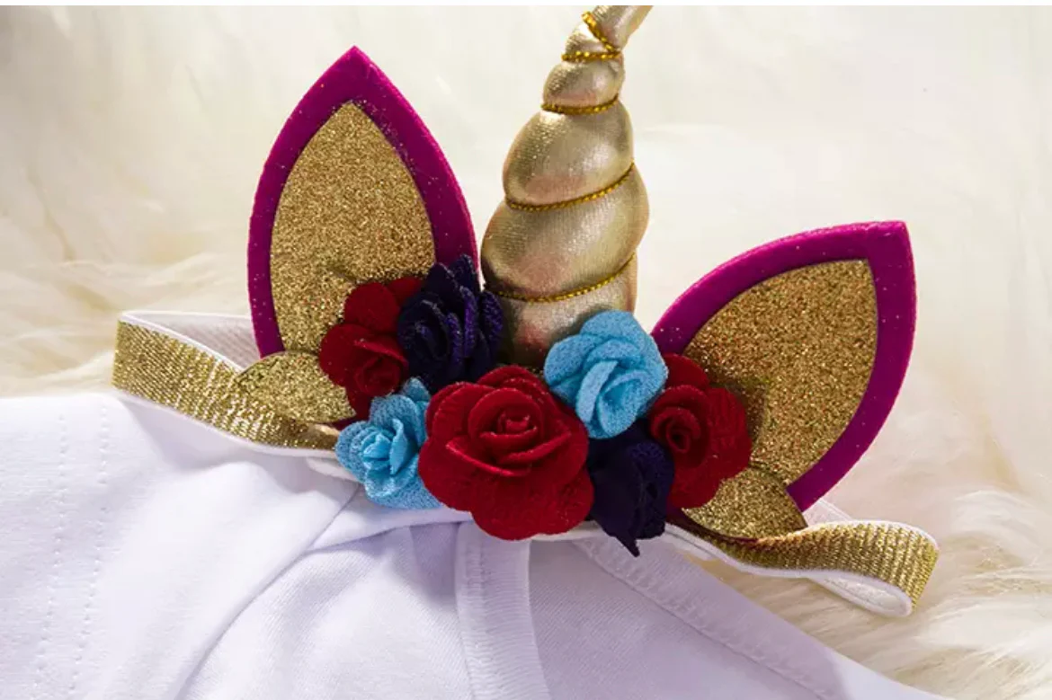 Red Multi Glitter Unicorn Dress First Birthday Tutu Dress with Crown