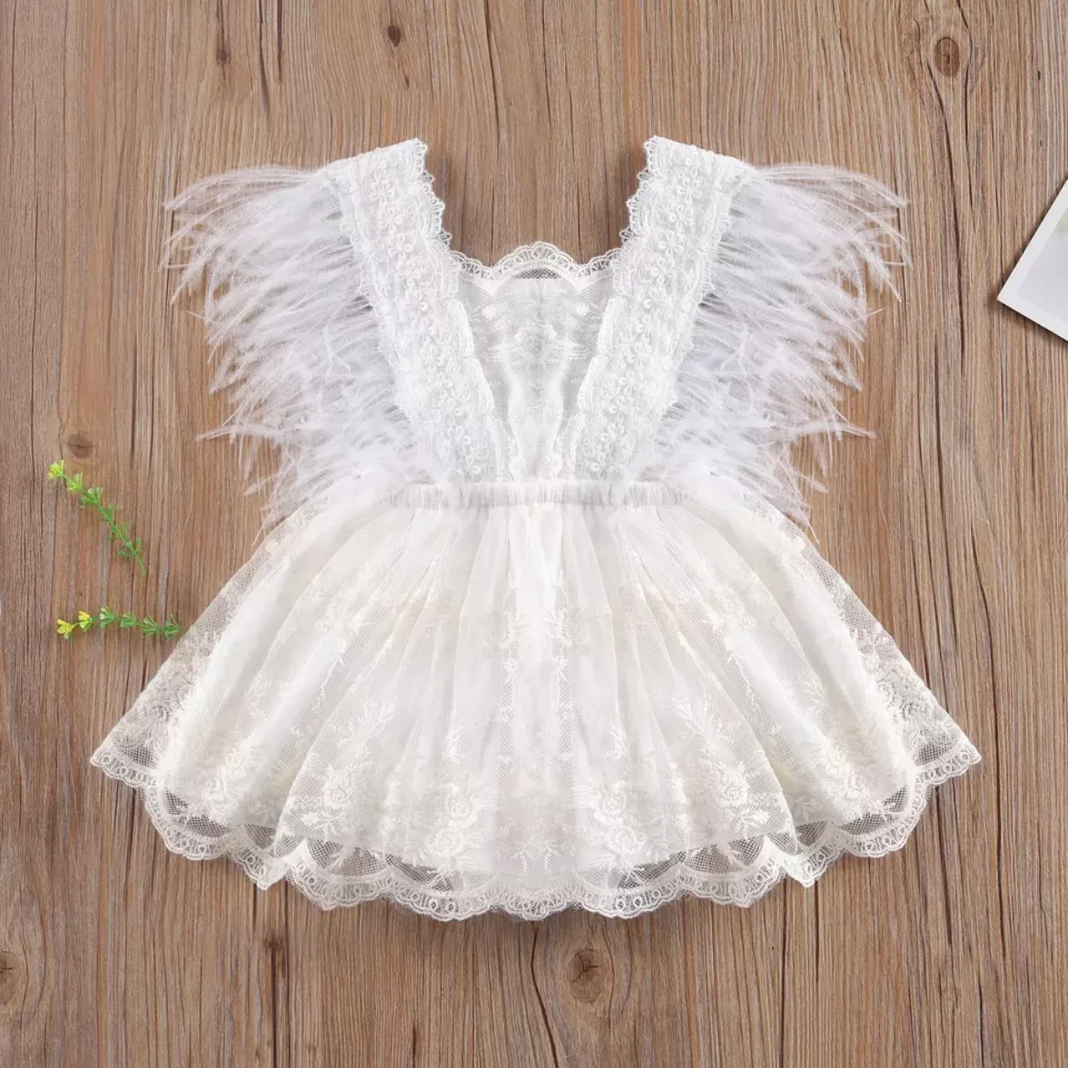 Winona Feather Romper - White