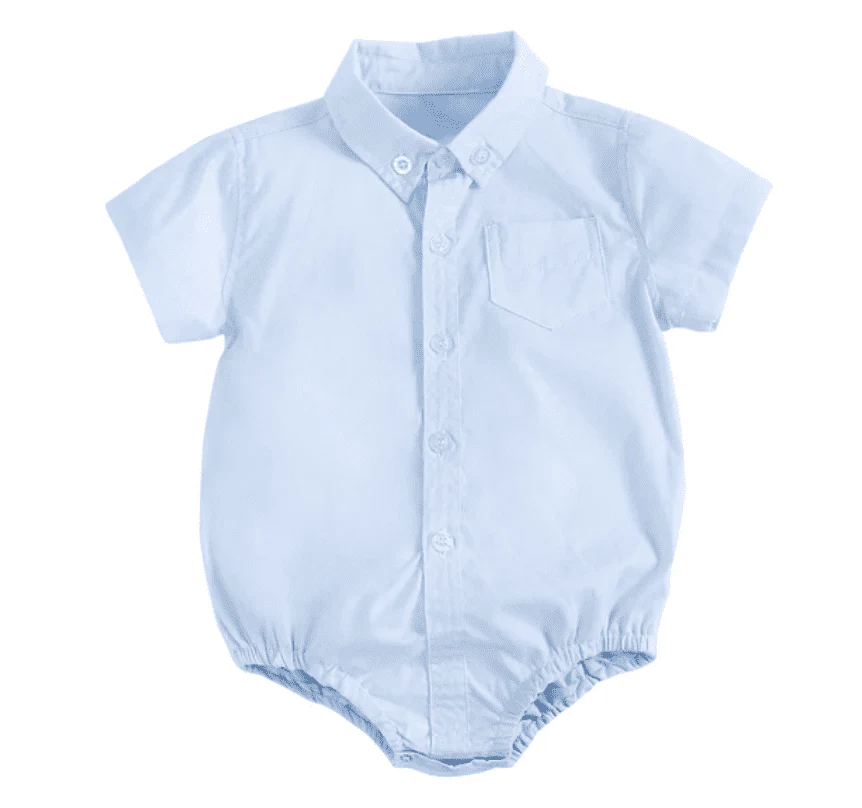 Marcus - Baby Boys Cotton Shirt Romper