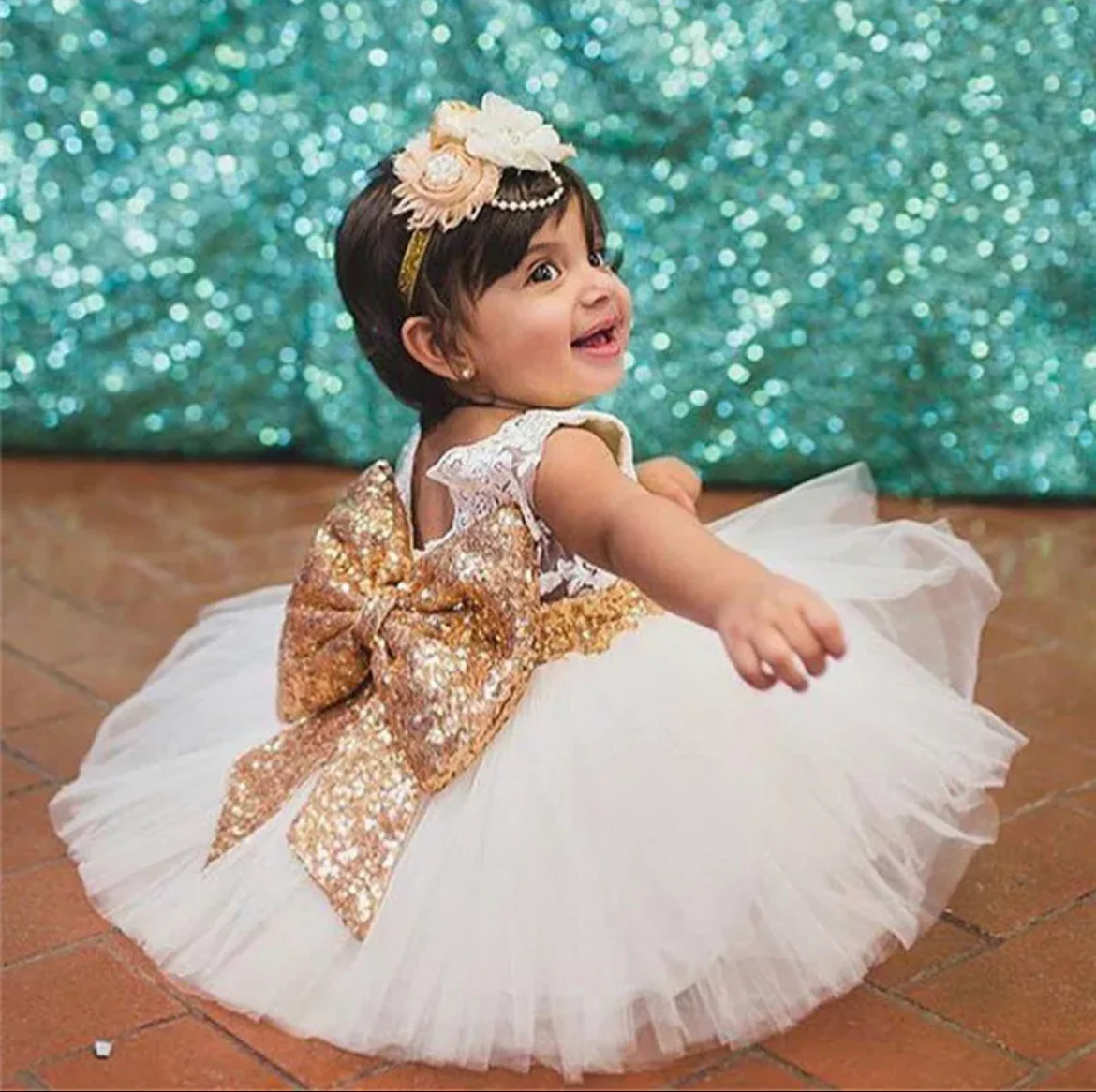 Elissa - Princess Tulle Dress with Large Sequin Bow