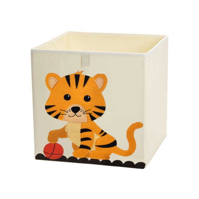 Liddy - Neutral Storage Toy Box for Kids - Folding Animal Toy Storage Cube