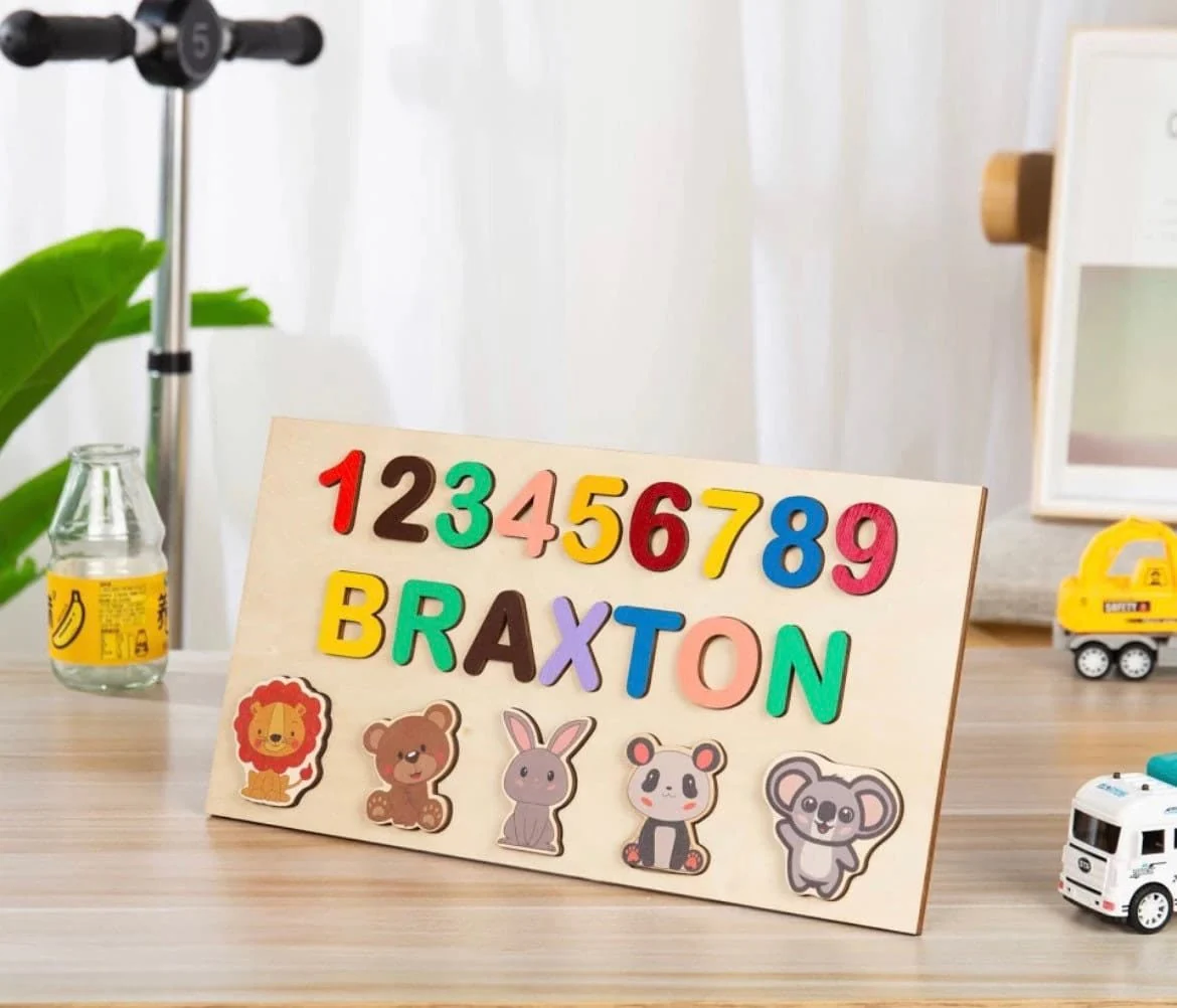 Wooden Name Puzzle Toy  - personalised Montessori gift