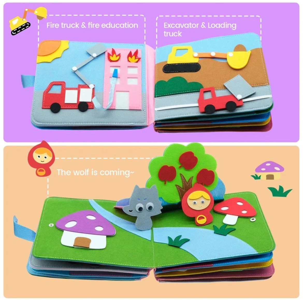 Montessori Busy Book- Baby Educational Busy Book Toy , Felt Quiet Book