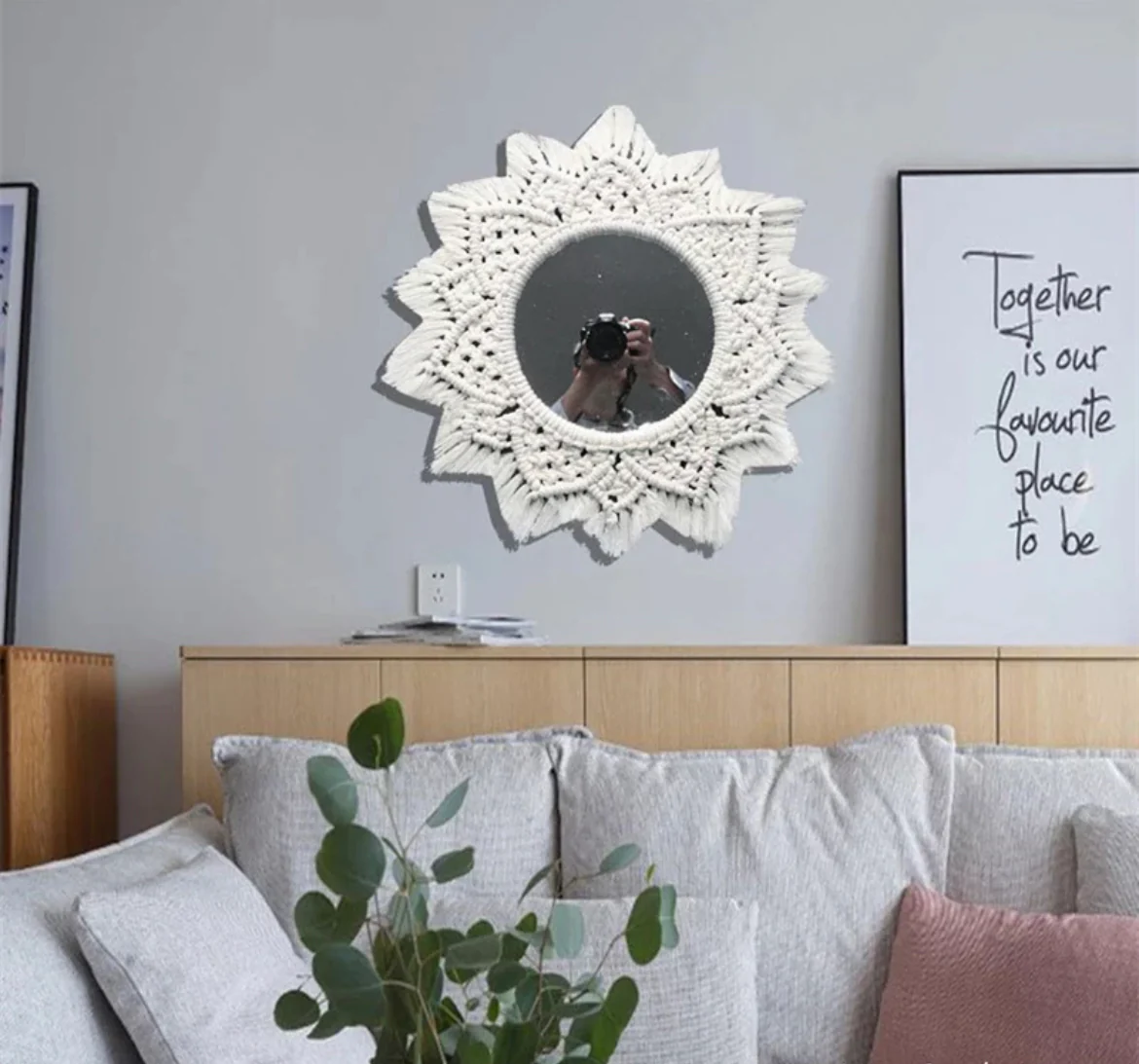 Boho Macrame Mirror
