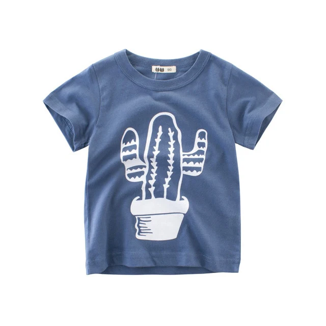 Cactus Blue Boys T-shirt Cotton Short Sleeve