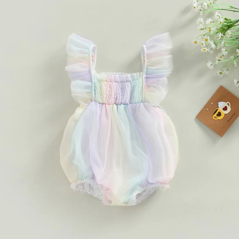 Lulubell - Pastel Rainbow Ruffle Romper