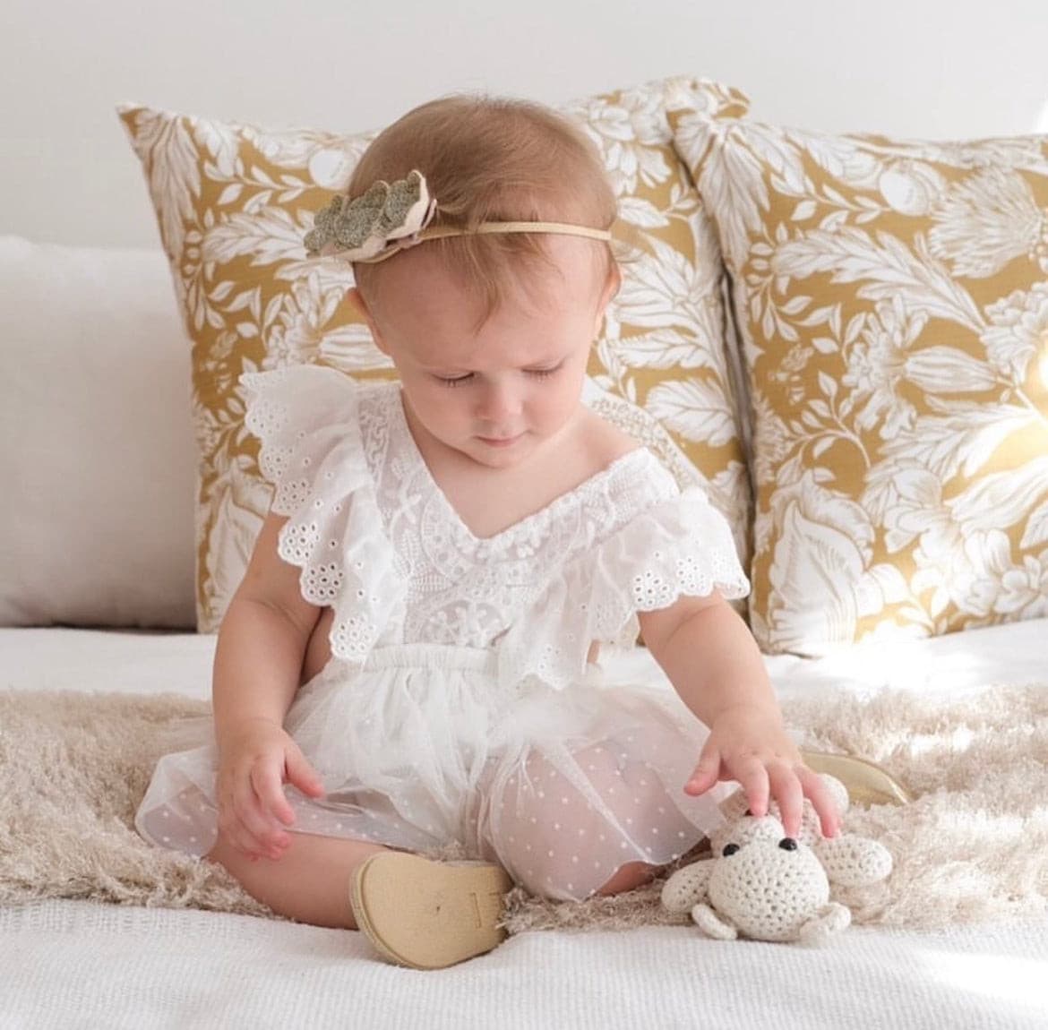 Tallulah - White Embroidered Lace Romper