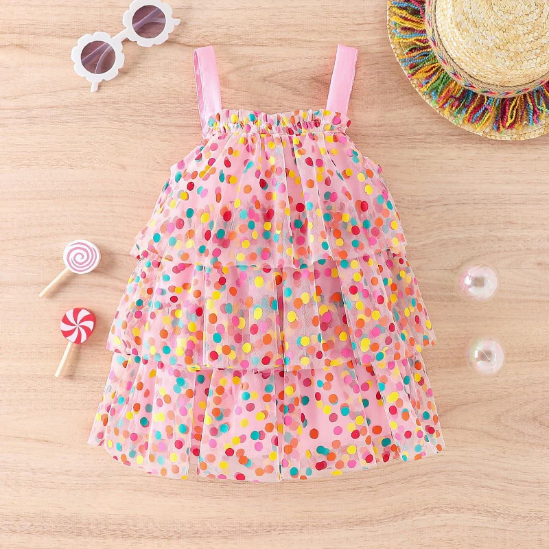 Tandy - Confetti Rainbow Polka Dot Tulle Dress