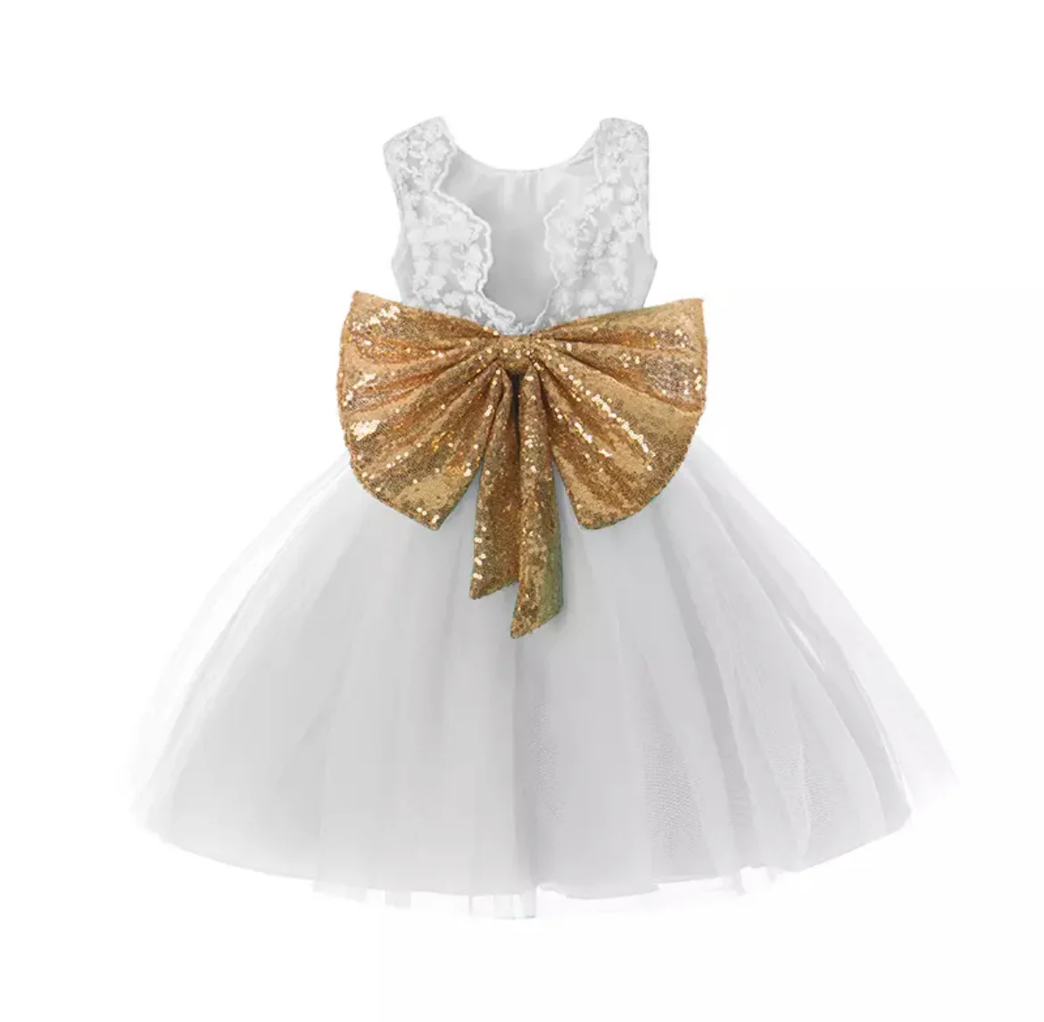 Elissa - Princess Tulle Dress with Large Sequin Bow