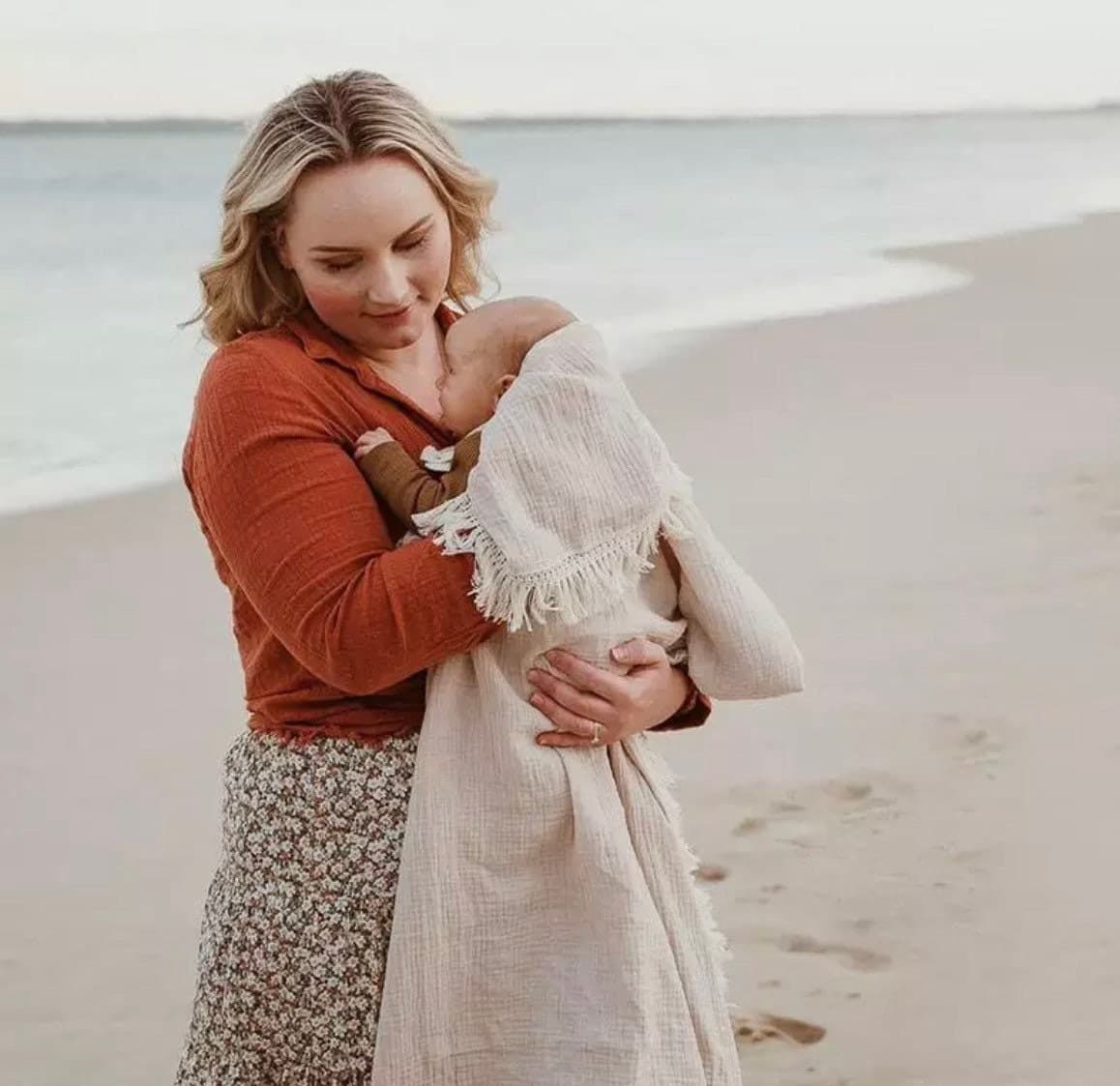 Personalised Baby Blanket in Muslin with Tassels