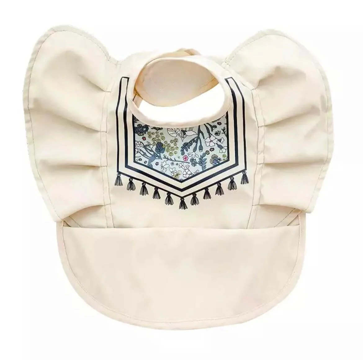 Waterproof Spill Baby Bib with Frills
