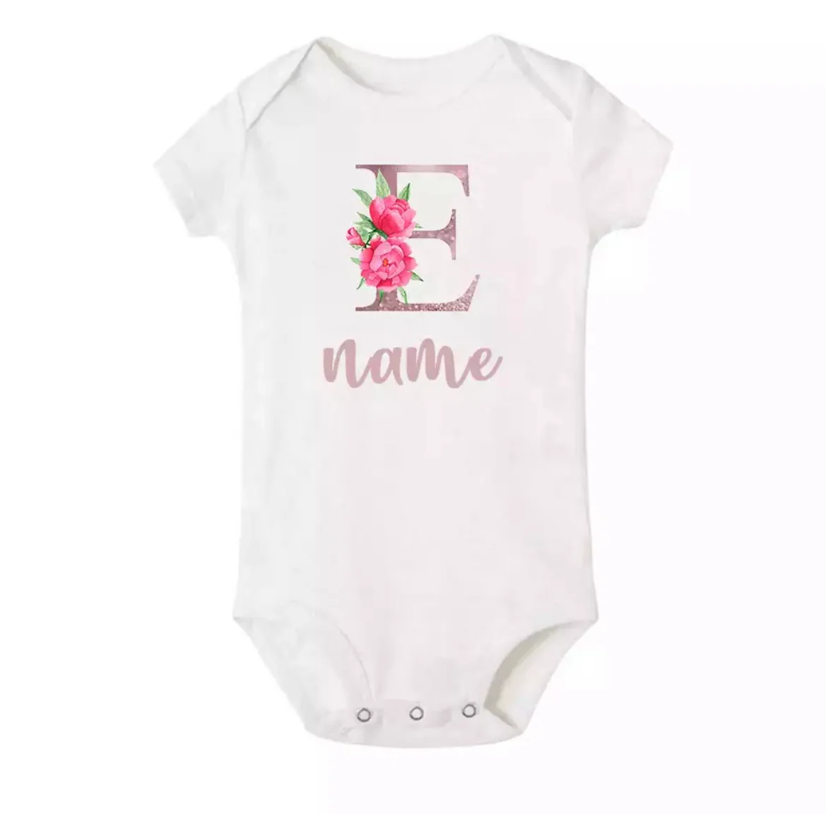 Personalised Baby Onesie - Pretty Pink LETTER + NAME