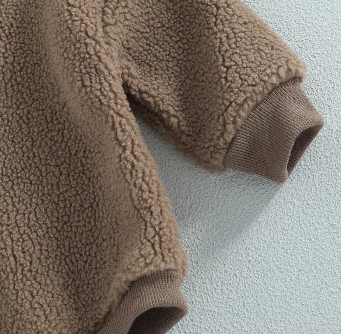 Sherpa Rainbow Sweater Romper - Taupe