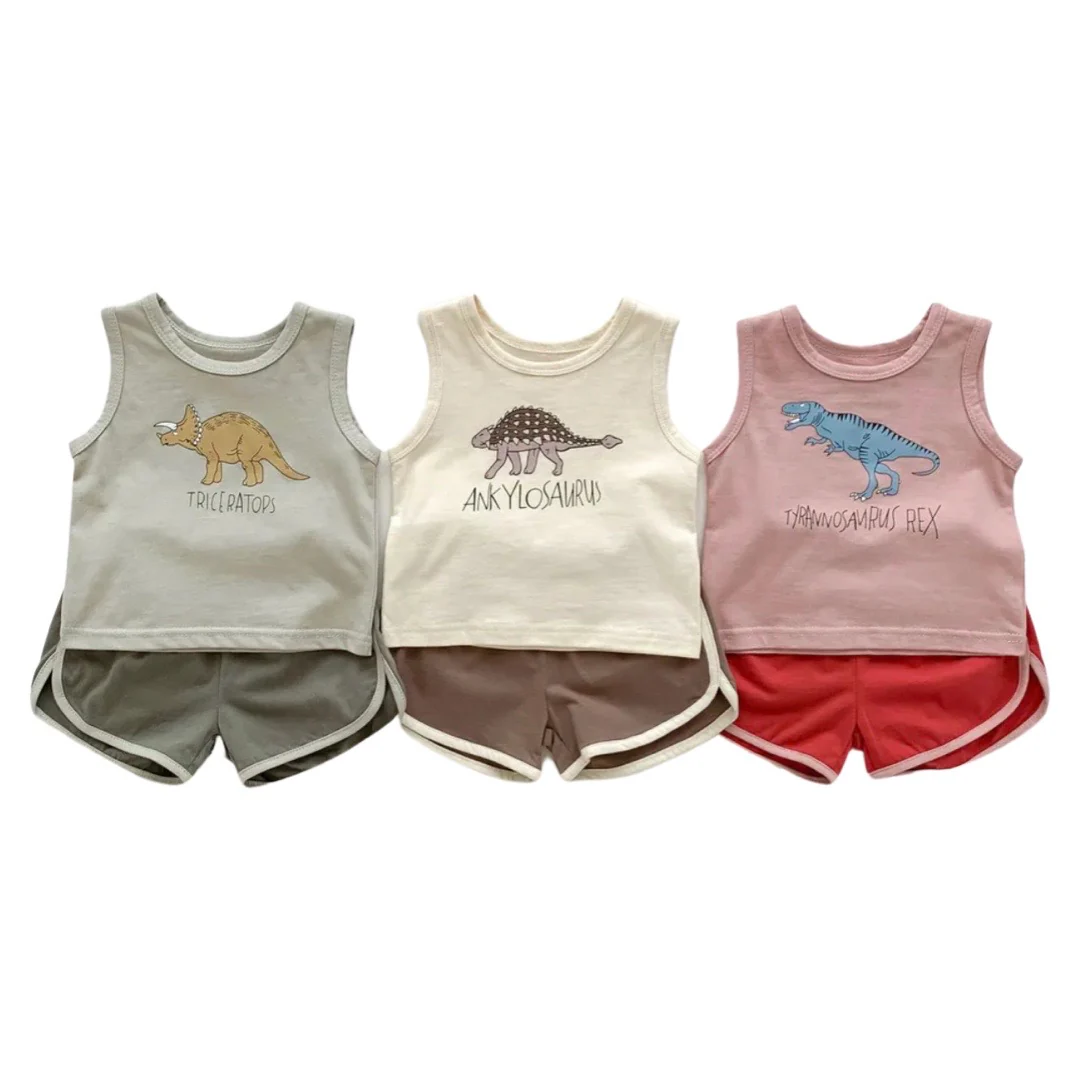 Dinosaur Tank & Short Set, Unisex - 2 Pieces Summer