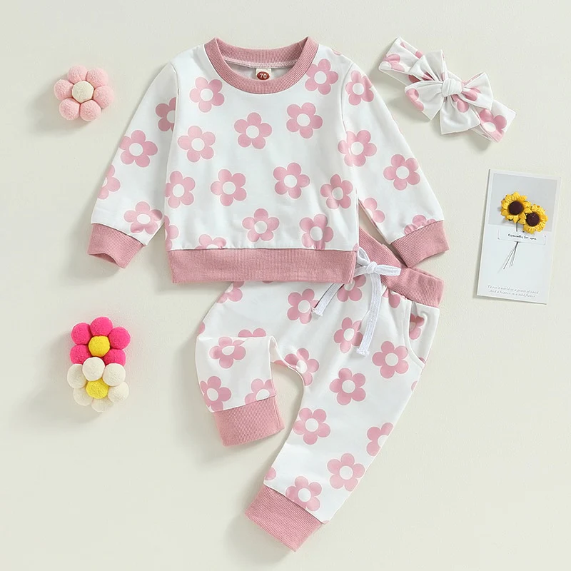 Baby Girl Clothes Set - Flower Power Tracksuit